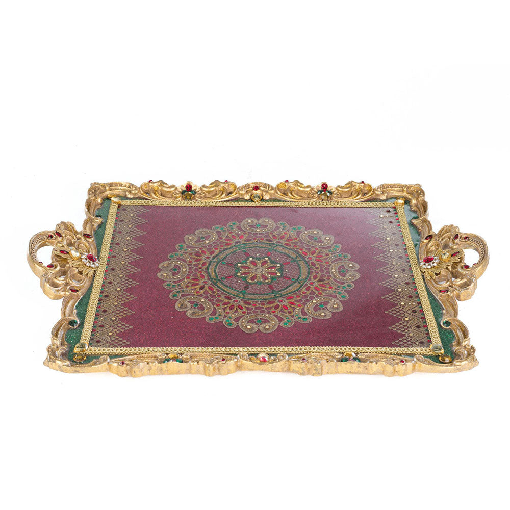 Christmas Castle Serving Tray - Holiday Party Decor & Festive Dining Accessory - Perfect for Christmas Celebrations, Holiday Entertaining & Home Decor