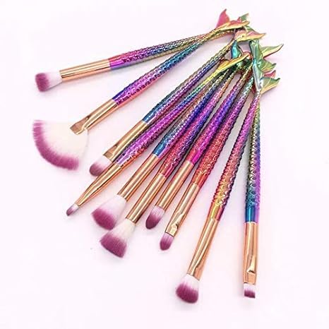 KAARM 10-Piece Professional Makeup Brush Set - Fish Tail Eye Makeup Brushes for Eyeshadow, Concealer, Eyeliner & Brow Blending | Perfect for Daily Makeup, Travel & Professional Use