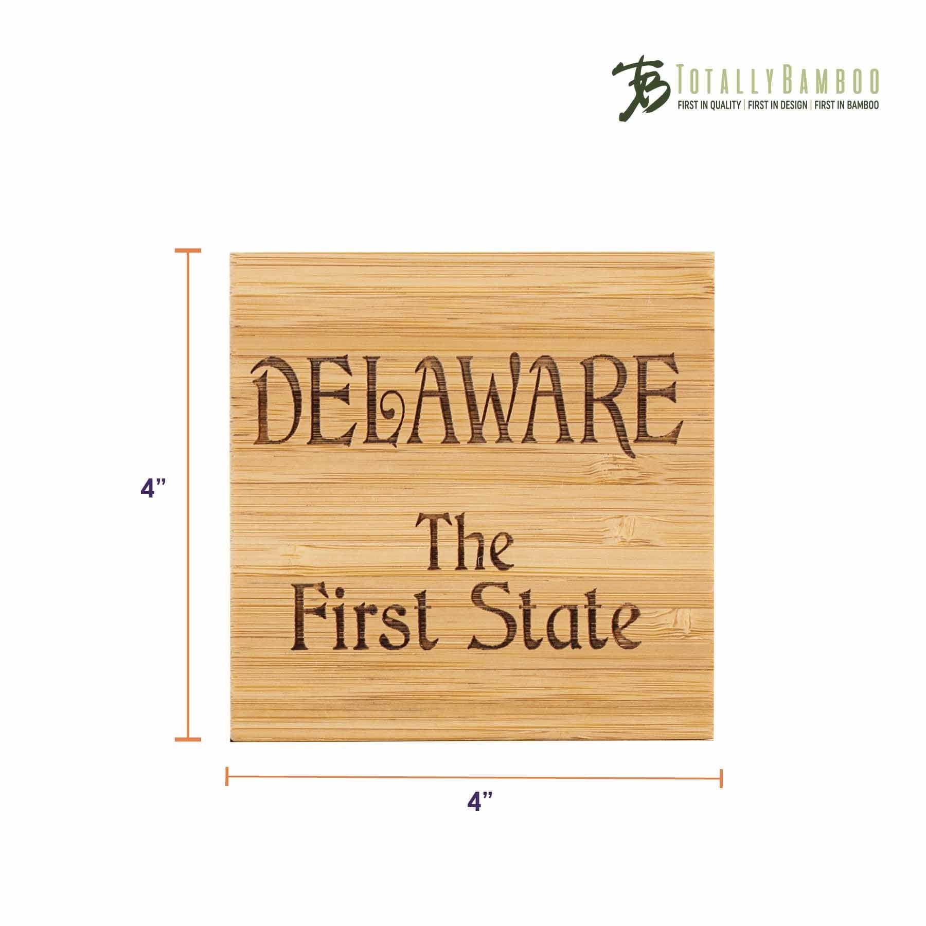 4-Piece Delaware Puzzle Coaster Set with Storage Case - Fun & Functional Drink Coasters for Home, Office, or Bar Use