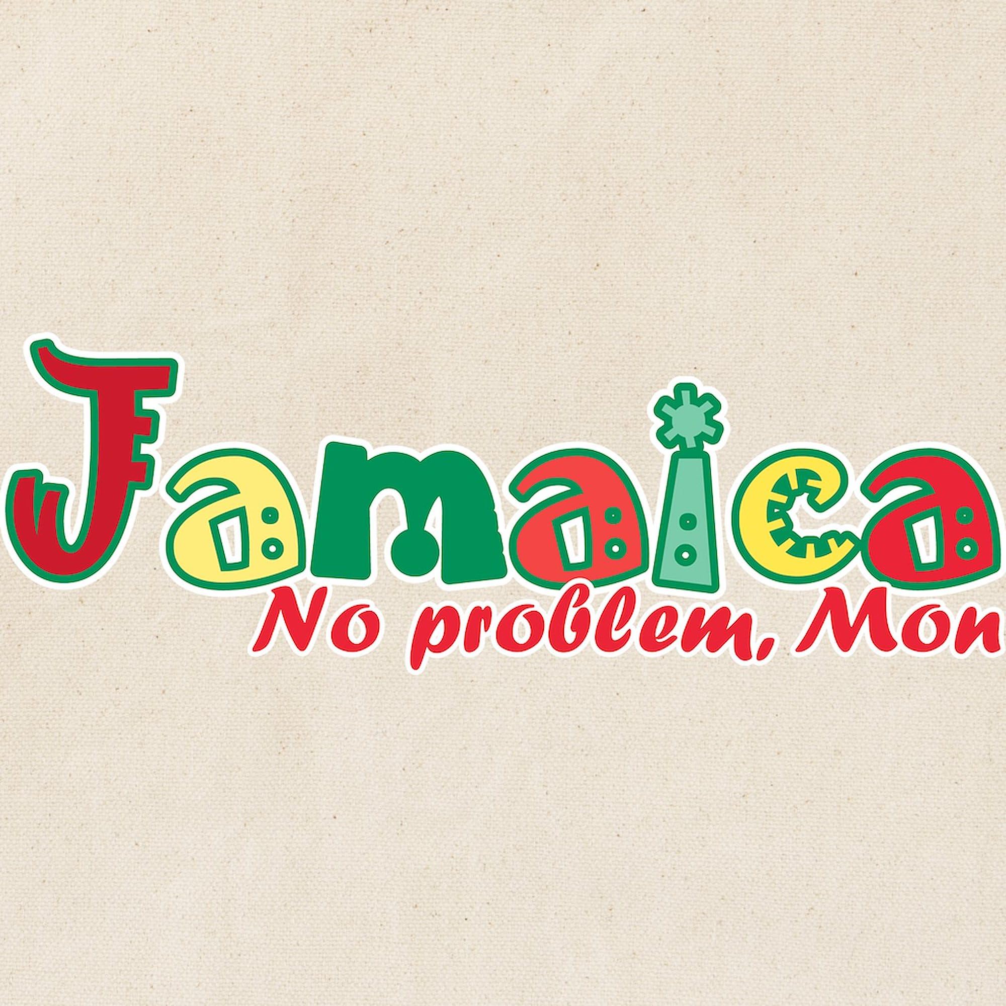 Jamaica No Problem Tote Bag - Natural Canvas Reusable Shopping Bag for Beach, Groceries & Travel | Eco-Friendly Cotton Carryall