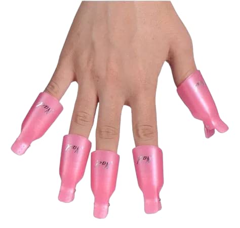 Boobeen 10PC Acrylic Nail Clips for Gel Polish Removal - UV/LED Soak Off Caps with Wraps - Professional Nail Art Tools for Salon & Home Manicure (Great for DIY Gel Nail Extensions Removal)