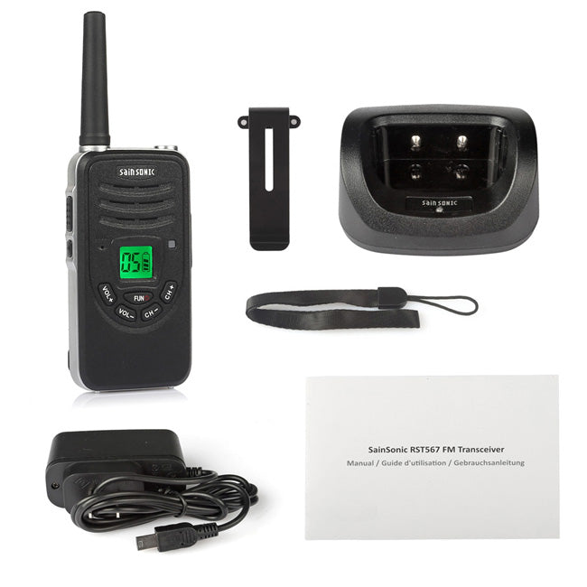 SainSonic RST567 UHF Handheld Walkie Talkie - Long Range Two-Way Radio for Outdoor Adventures, Construction Sites & Emergency Communication (Discontinued Model)