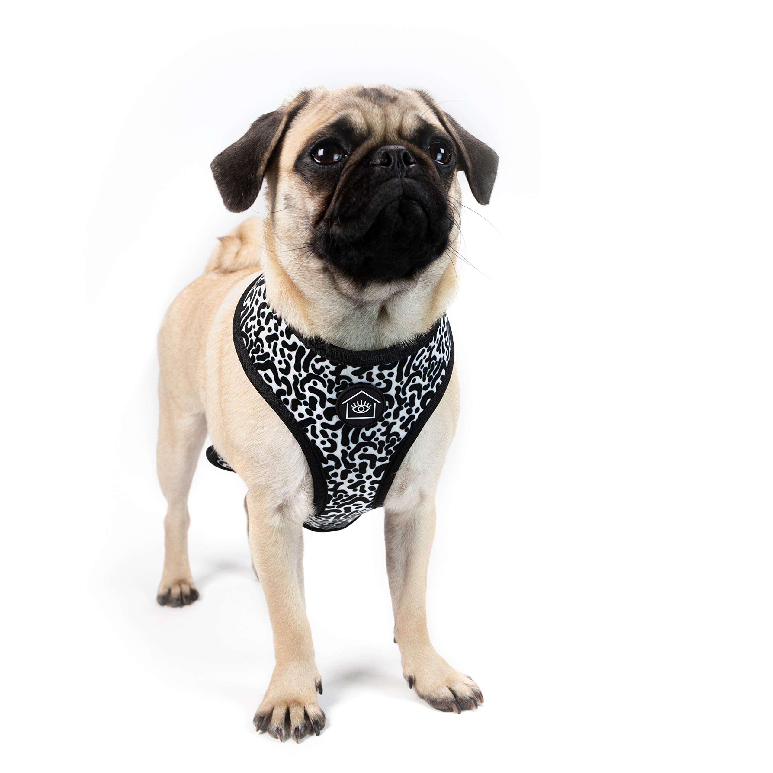 Jonathan Adler Leo Reversible Dog Harness - Small | Fashionable Leopard Print Pet Accessory for Small Dogs | Perfect for Walks, Travel & Outdoor Adventures