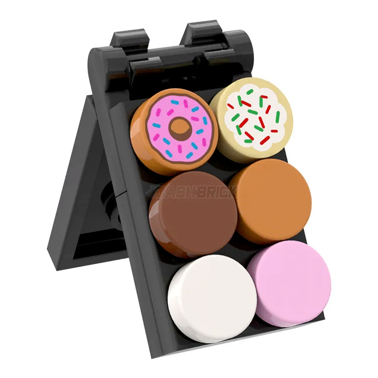 LEGO Sidewalk Sign Donuts Folding Sign [MiniMOC] - Perfect for Coffee Shop Displays, Bakery Decor & LEGO City Scenes