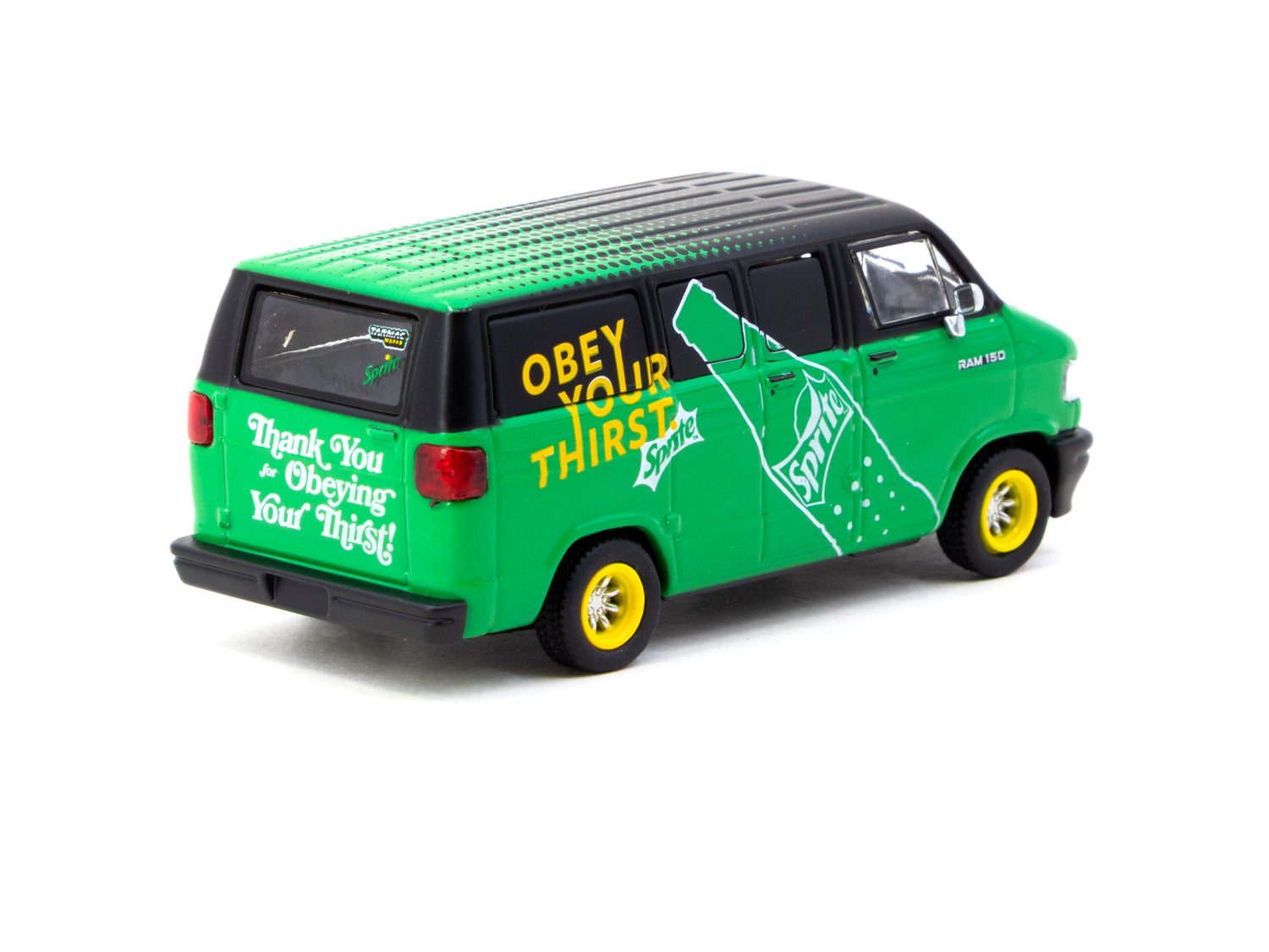 Tarmac Works 1/64 Scale Dodge Van Sprite Delivery Van Diecast Model Car - Collectible Miniature Vehicle for Display & Racing Scenes