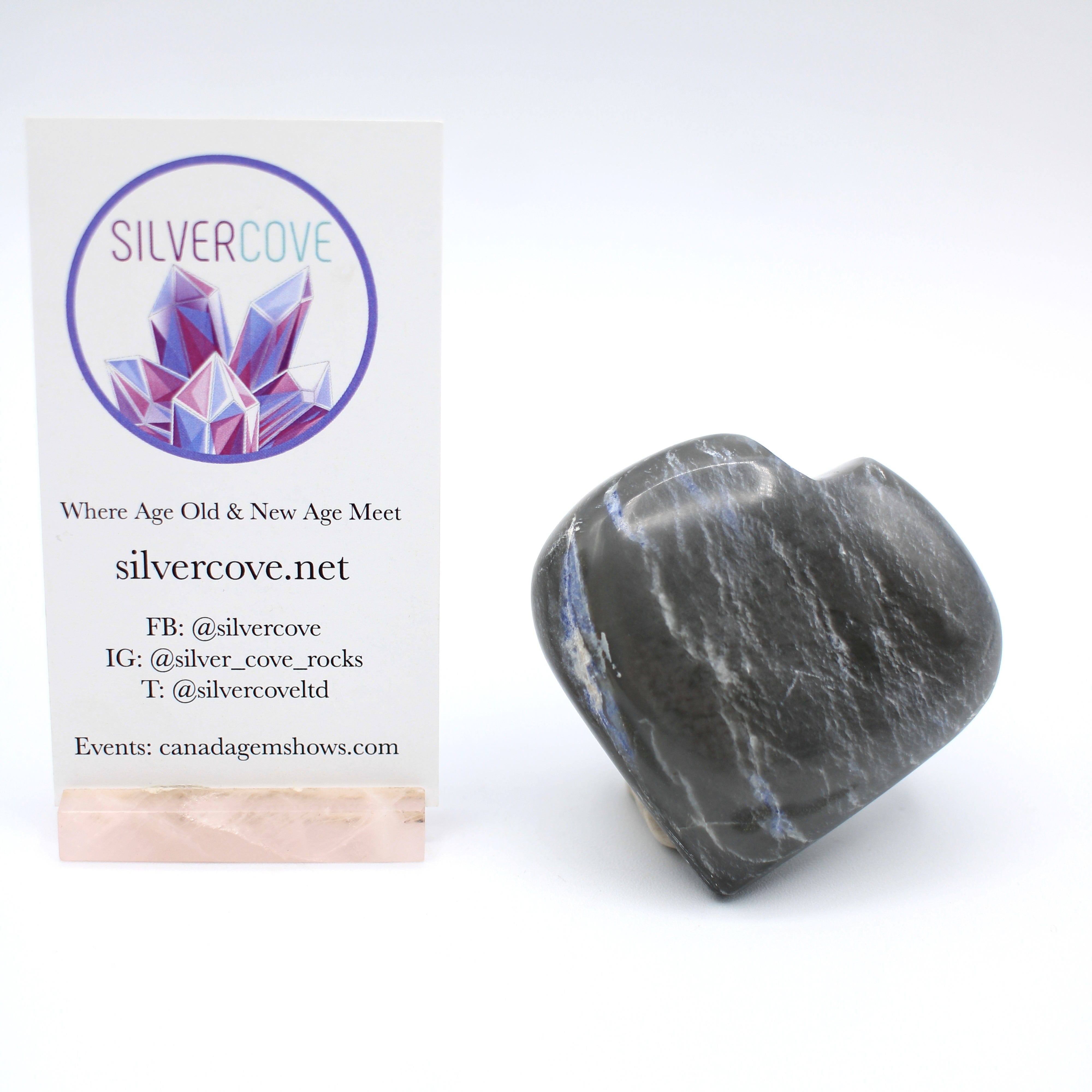 Natural Canadian Sodalite Heart Carving in Matrix - Healing Crystal Stone for Meditation, Reiki & Home Decor