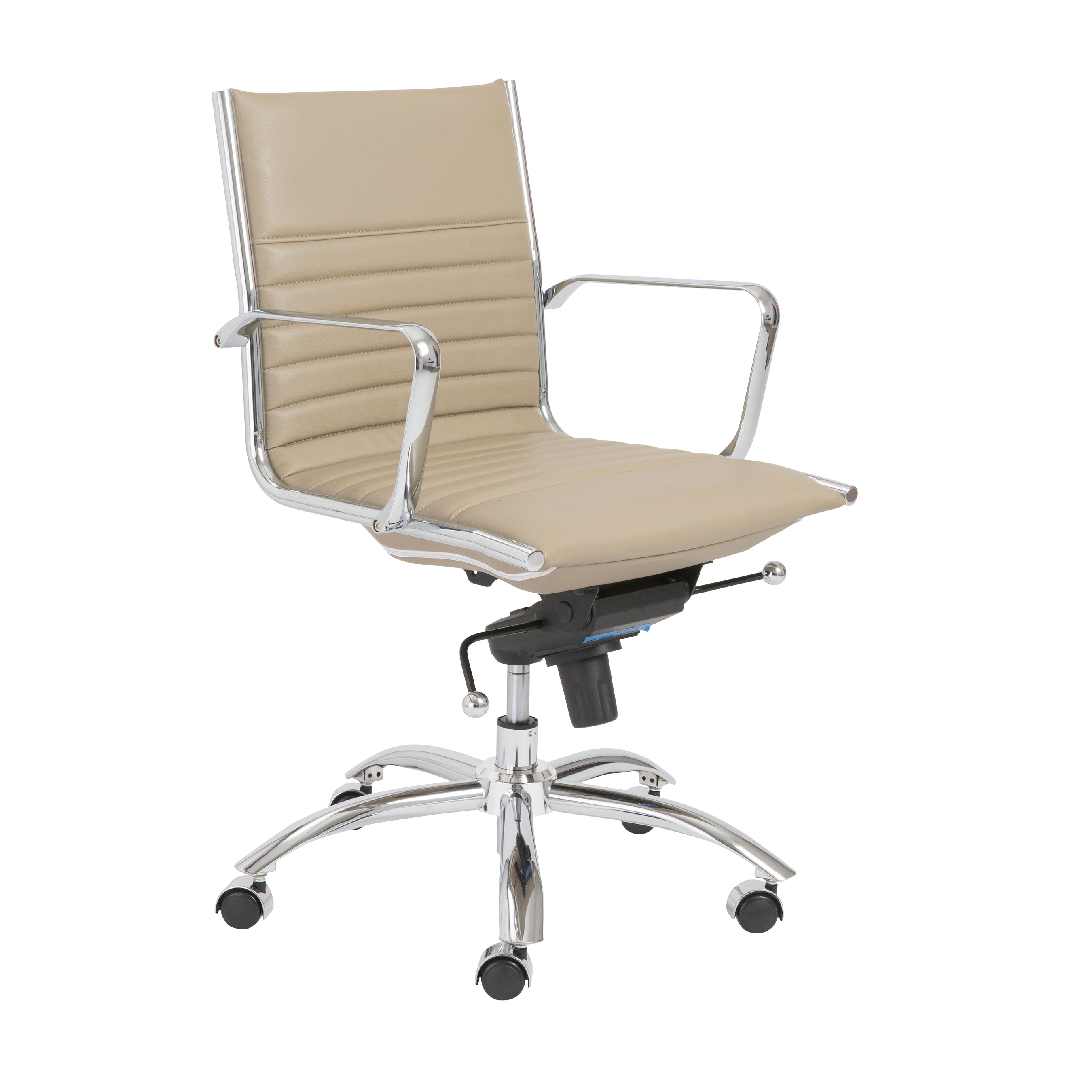Dirk Low Back Office Chair with Chromed Steel Base - Ergonomic Mesh Desk Chair for Home & Office Workspaces - Perfect for Long Hours of Computer Work, Gaming, and Study Sessions