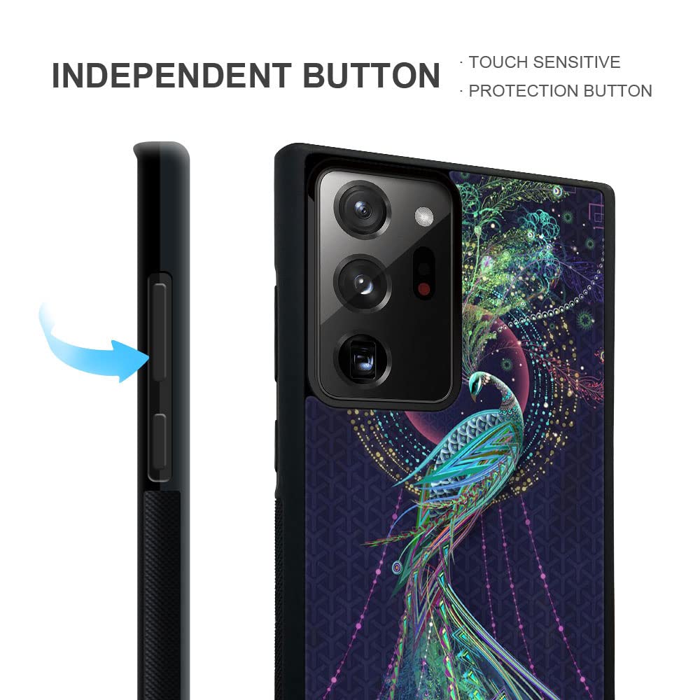 Peacock Pattern Samsung Galaxy Note 20 Ultra Case for Girls | Protective Phone Cover for Note 20 Plus/Note 20+ 6.9-inch | Perfect for Everyday Use, School & Travel