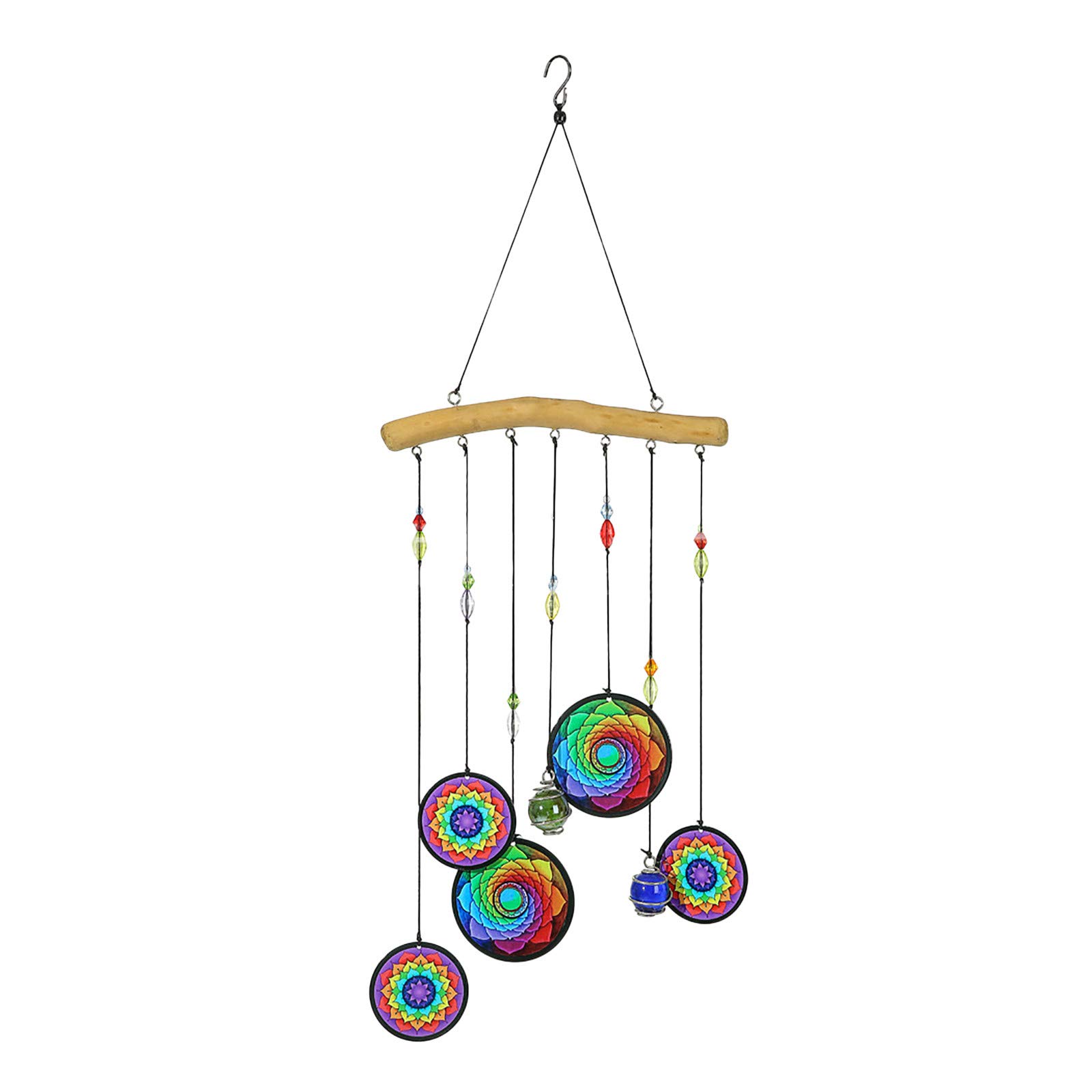 Vibrant Weeloloe Colorful Disc Wind Chimes - Outdoor Garden Decor, Patio & Porch Hanging Ornament for Relaxing Ambience (Style B) | Perfect for Backyard, Balcony, and Meditation Spaces