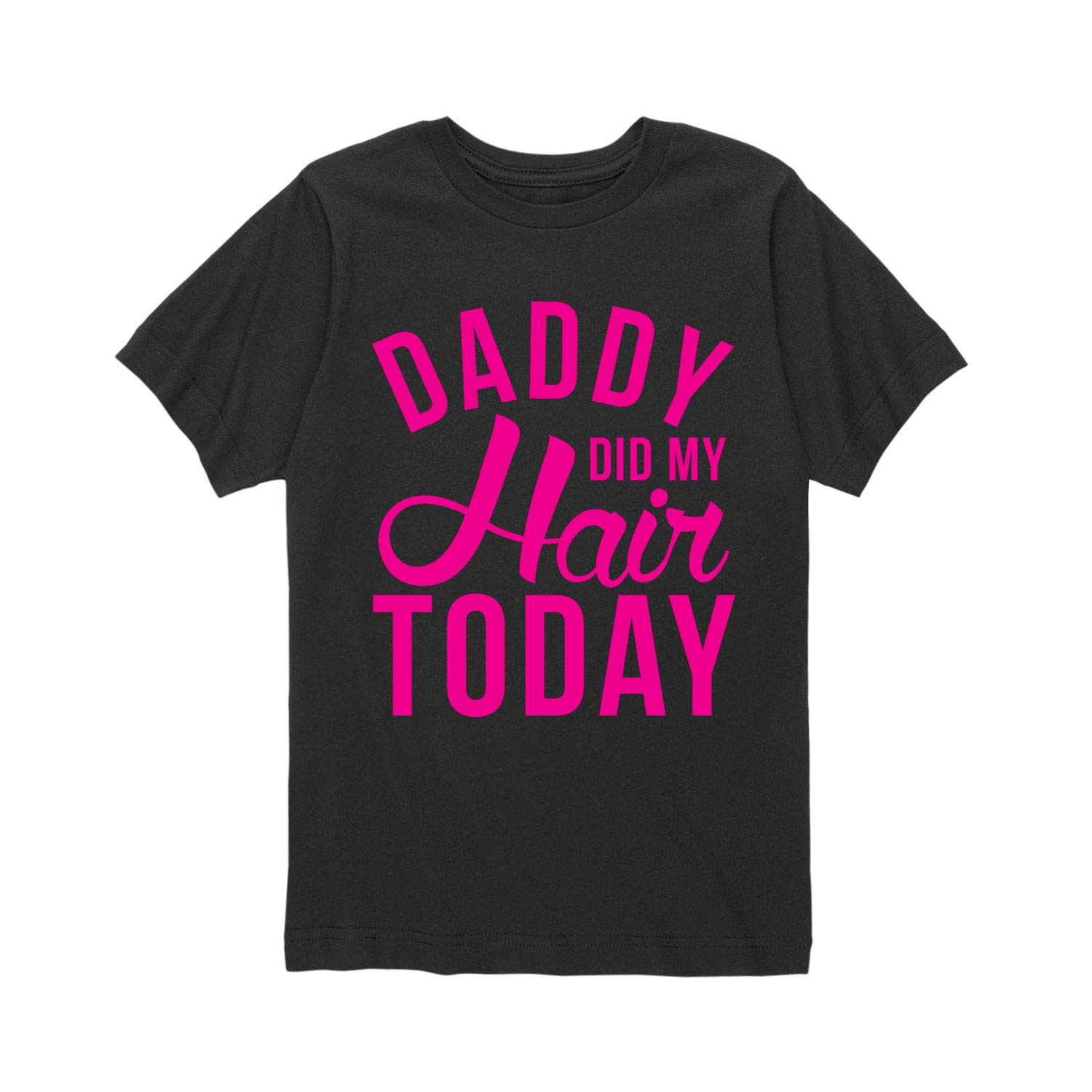 Father's Day Graphic T-Shirt for Youth - 'Daddy Did My Hair Today' Funny Short Sleeve Tee - Perfect for Father-Daughter Bonding, Gifts & Family Events