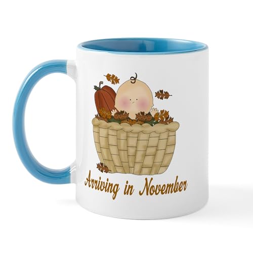 White/Blue Inside - Baby Arriving In November Mug