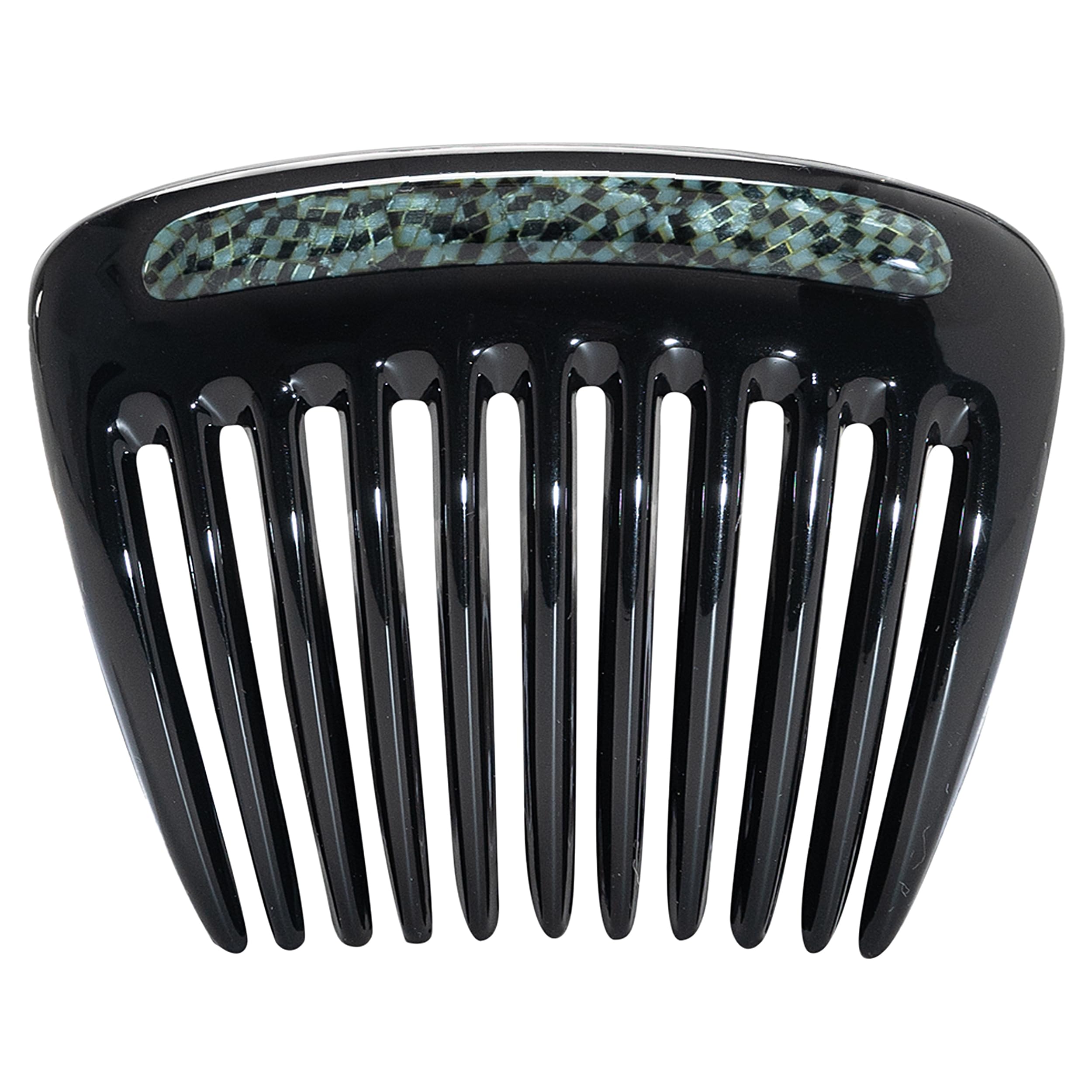 Camila Paris CP3772 French Hair Side Comb - Small Rounded Black Opera Hair Clip for Women | Strong Hold No Slip Hair Accessories for French Twist, Bun & Chignon | Made in France | Perfect for Weddings, Parties & Formal Events