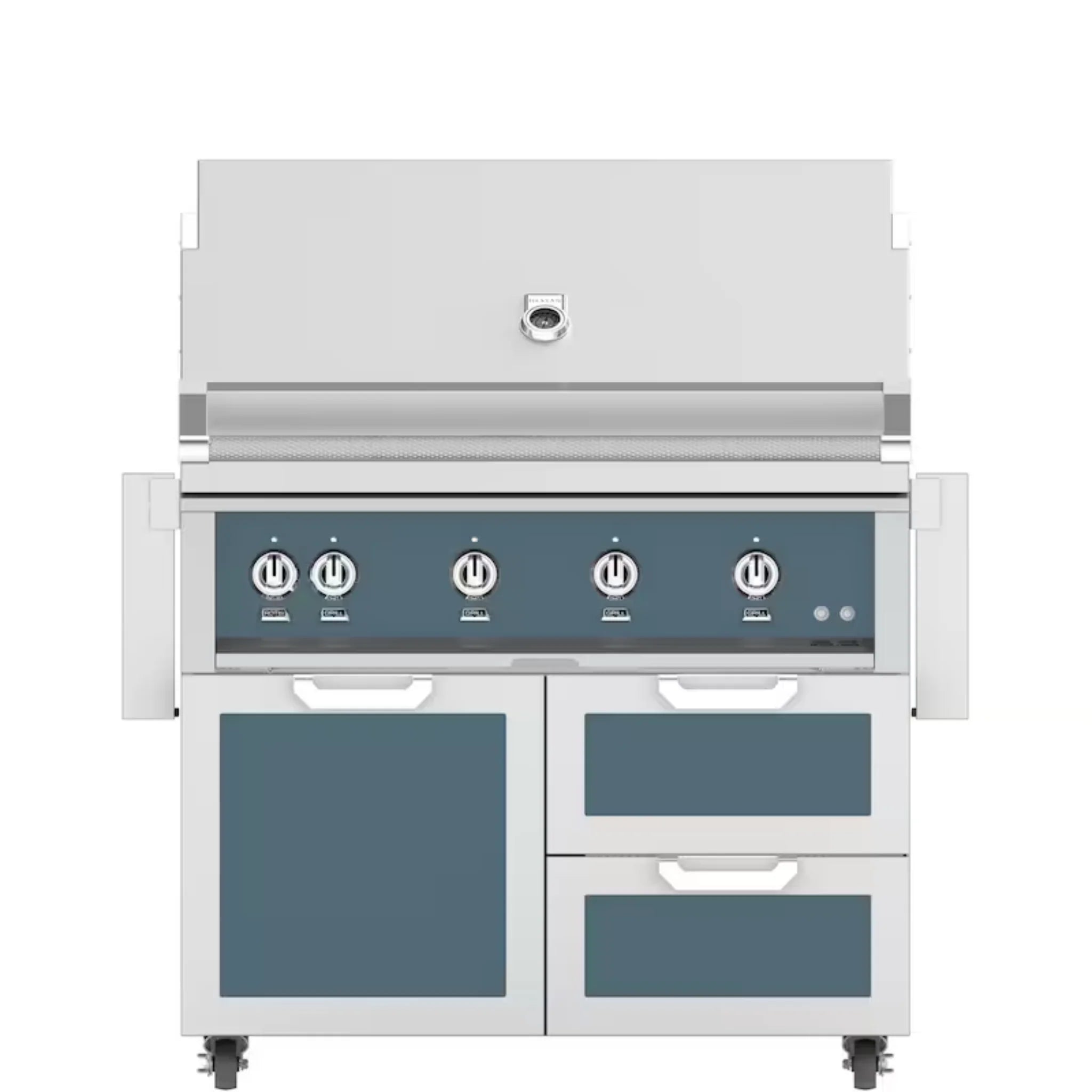 Hestan 42-Inch Freestanding Outdoor Gas Grill with Door & Double Storage Drawers - GBR42 GCR42 - Perfect for Backyard BBQs, Patio Cooking, and Outdoor Entertaining