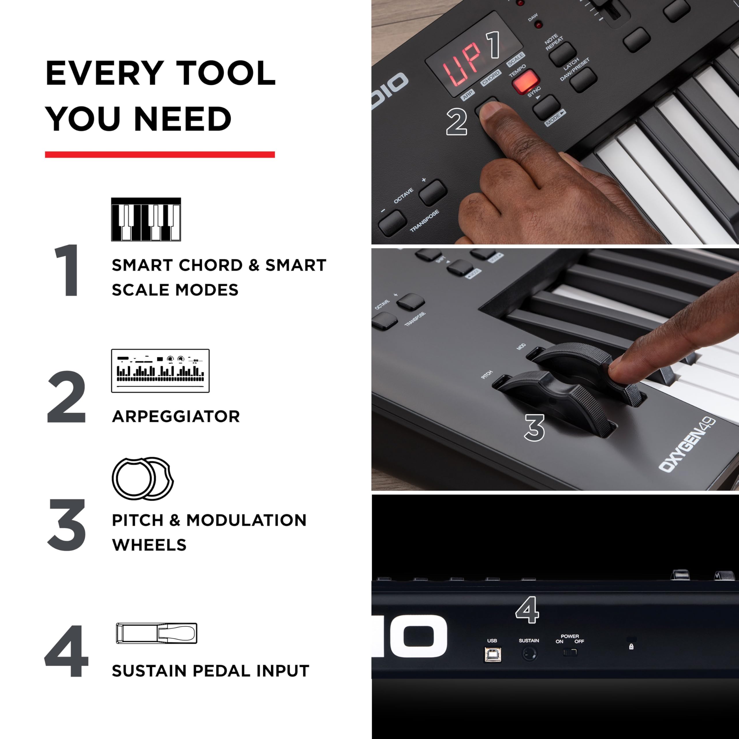 M-Audio Oxygen 49 MKV 49-Key USB MIDI Keyboard Controller for Music Production, Recording & Live Performance