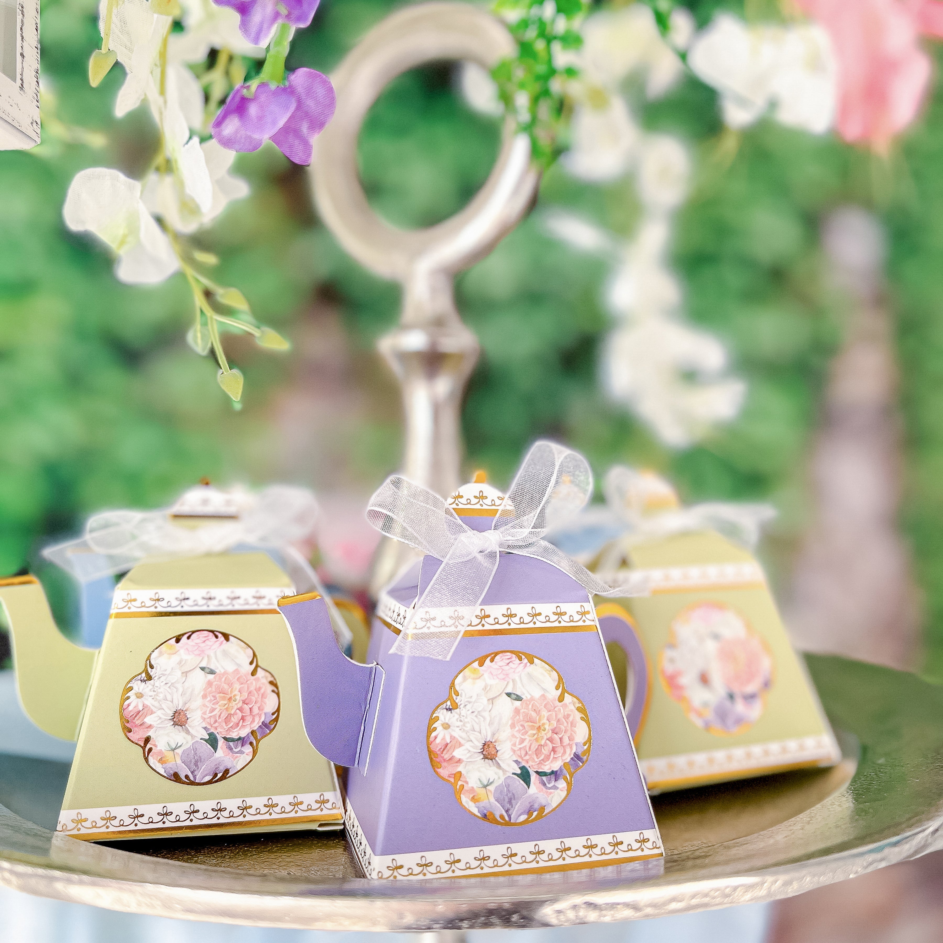 24-Piece Assorted Tea Party Favor Box Set | Elegant Tea Time Gift Boxes for Bridal Showers, Baby Showers & Birthday Parties
