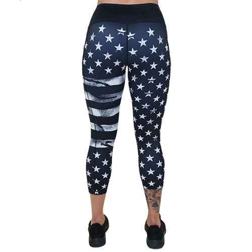 Stars & Stripes Leggings - Patriotic American Flag Yoga Pants for Women - Perfect for 4th of July, Workouts & Casual Wear