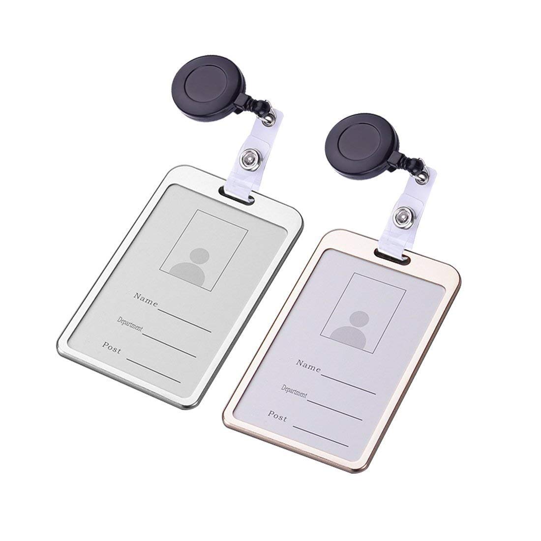 JANYUN 100 Pcs Retractable Badge Reels with ID Card Holders & Keychains - Black Badge Clips for School, Office, Hospital, and Events - Durable Lanyards for Teachers, Nurses, Security & Staff