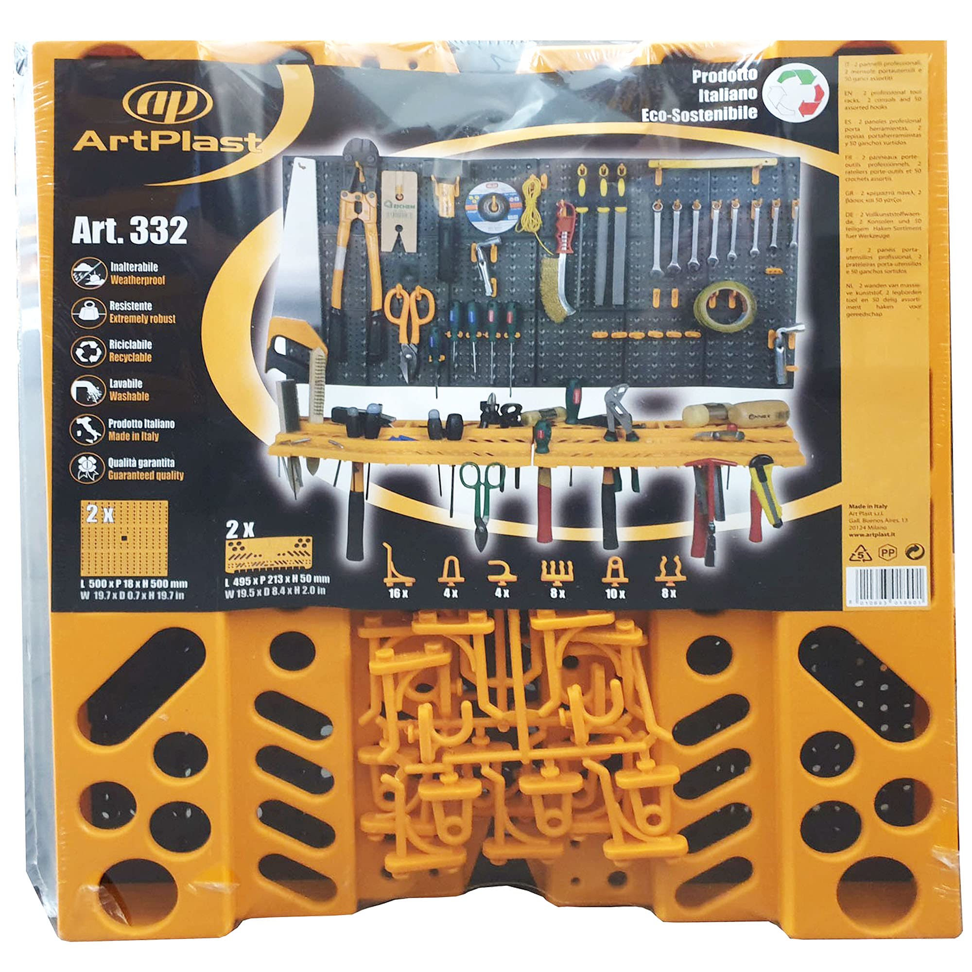 Garage Wall Tool Rack Storage Kit - Heavy Duty Tool Organizer with 50 Hooks for Home & Workshop - Perfect for DIY Projects, Garage Organization, and Tool Storage Solutions