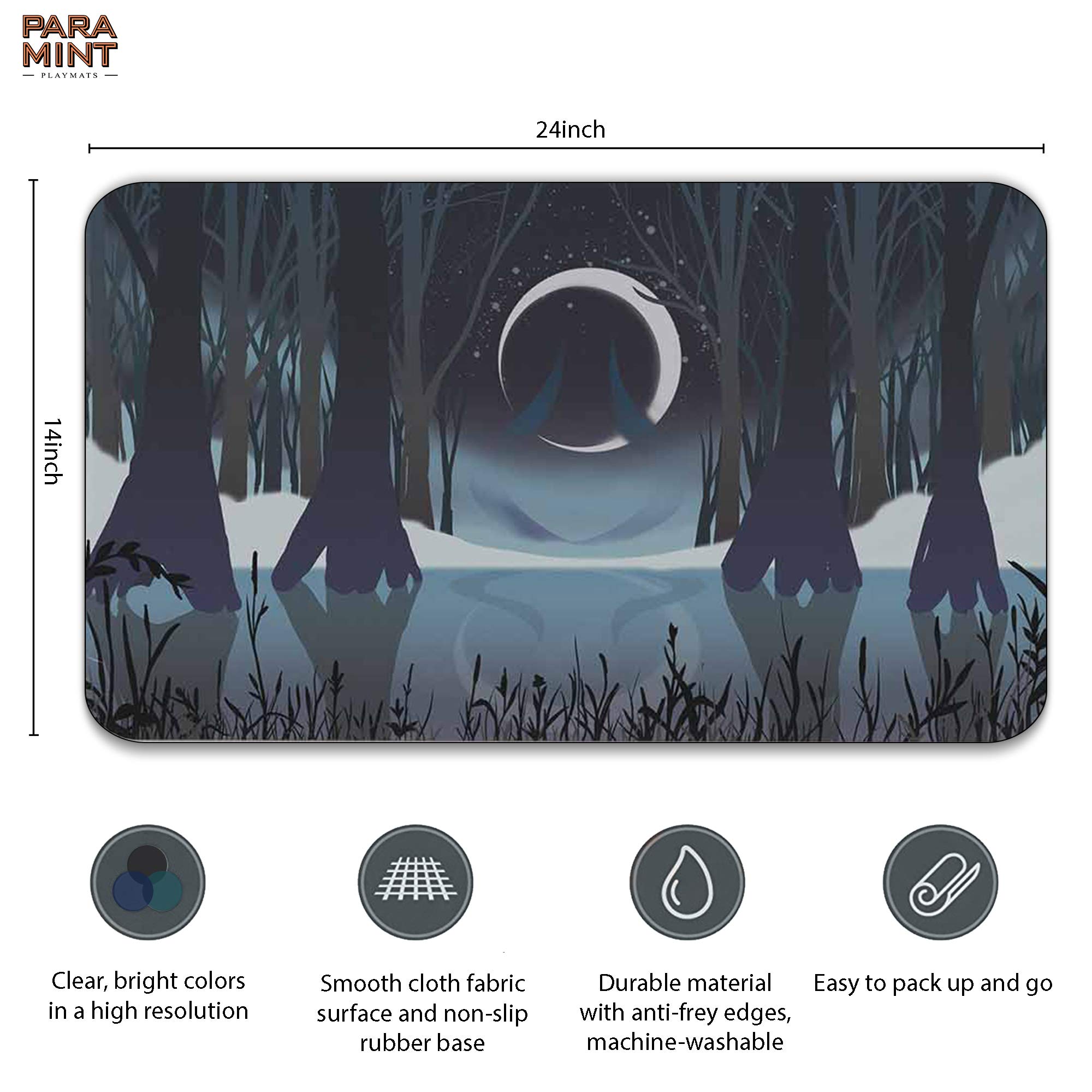Swamp Mana Scenery Stitched MTG Playmat - Magic The Gathering Accessories for MTG, YuGiOh & TCG Games - Premium Original Art Gaming Mat for Card Game Enthusiasts - Perfect for Tournaments, Casual Play & Collectors