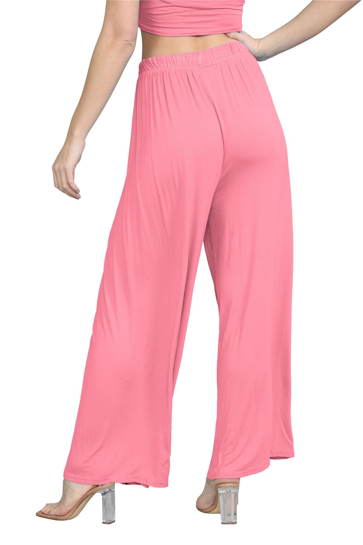 **Janisramone® Women's Plain Wide Leg Palazzo Pants - High Waisted Elegant Trousers for Casual & Office Wear | Comfortable & Versatile for Work, Travel & Daily Outfits**