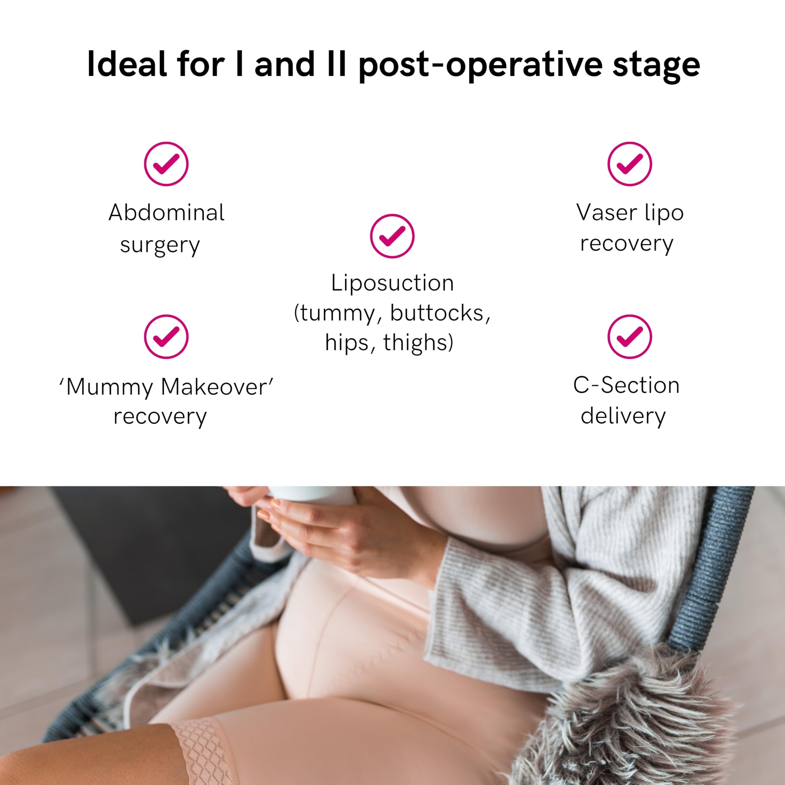 LIPOELASTIC VF Body Shaper - Post-Surgery Compression Garment for Liposuction, Tummy Tuck & C-Section Recovery | Postpartum Belly Wrap & Full Body Shapewear for Women (Natural, Size S) | Perfect for Post-Op Care, Weight Loss & Body Contouring