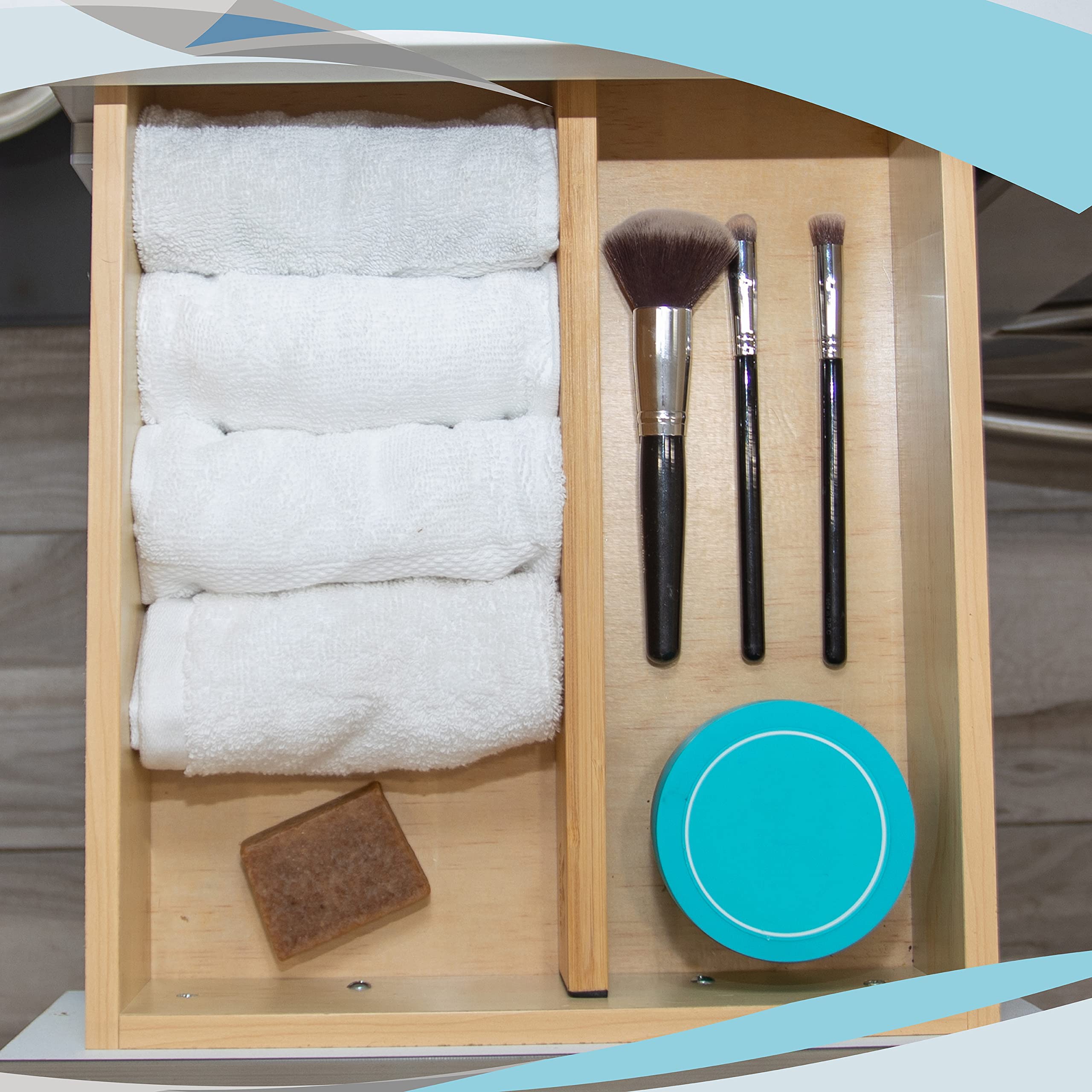 Adjustable Bamboo Drawer Organizers - Expandable 17