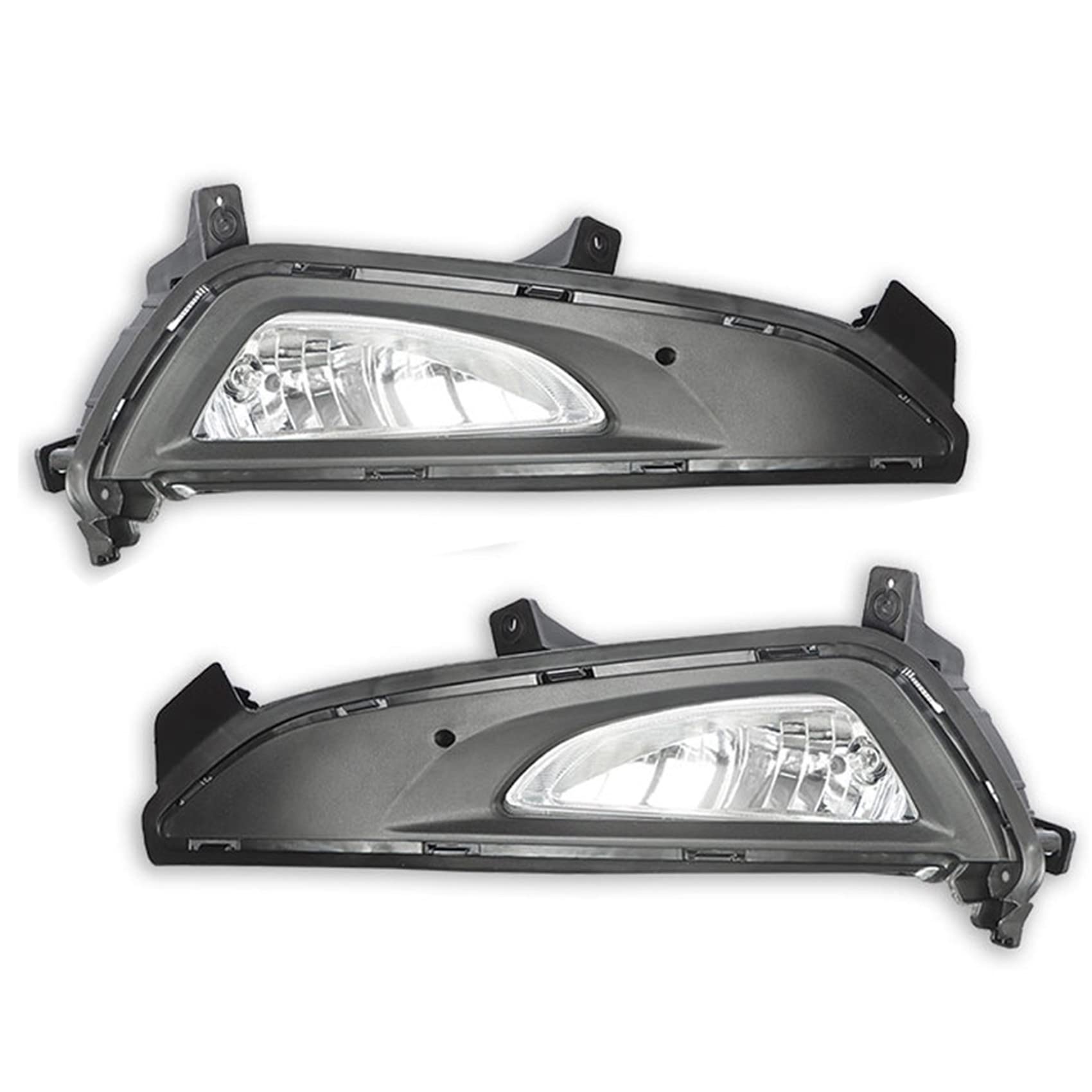 2016-2018 Hyundai Tucson Fog Light Assembly Pair - Clear Lens with Bulbs & Covers - Driver & Passenger Side Replacement - Perfect for Night Driving and Inclement Weather Conditions