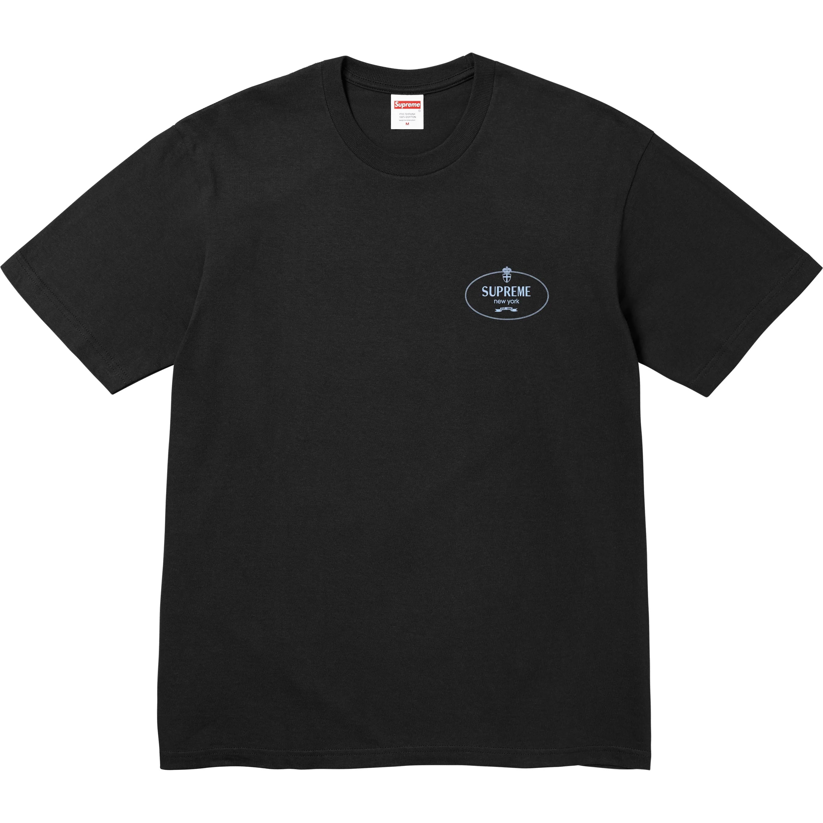 Supreme Crest Logo T-Shirt for Men - Black Cotton Streetwear Tee - Perfect for Casual Wear, Street Style & Urban Fashion