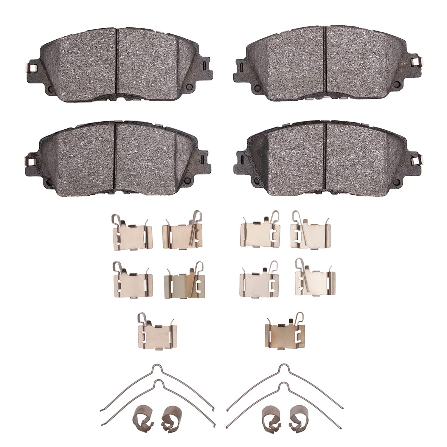 Dynamic Friction Company 3000 Series Ceramic Brake Pads & Hardware Kit - High Performance Braking for Cars, Trucks & SUVs | Perfect for Daily Commuting, Off-Roading & Towing