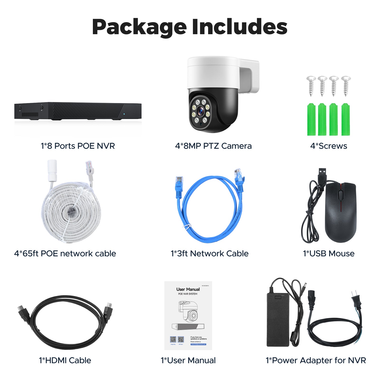 Campark SC45 4K PoE Security Camera System - 8MP Wired Outdoor IP Camera with Color Night Vision, Spotlight & Siren, Motion Tracking - Ideal for Home, Business & Property Surveillance