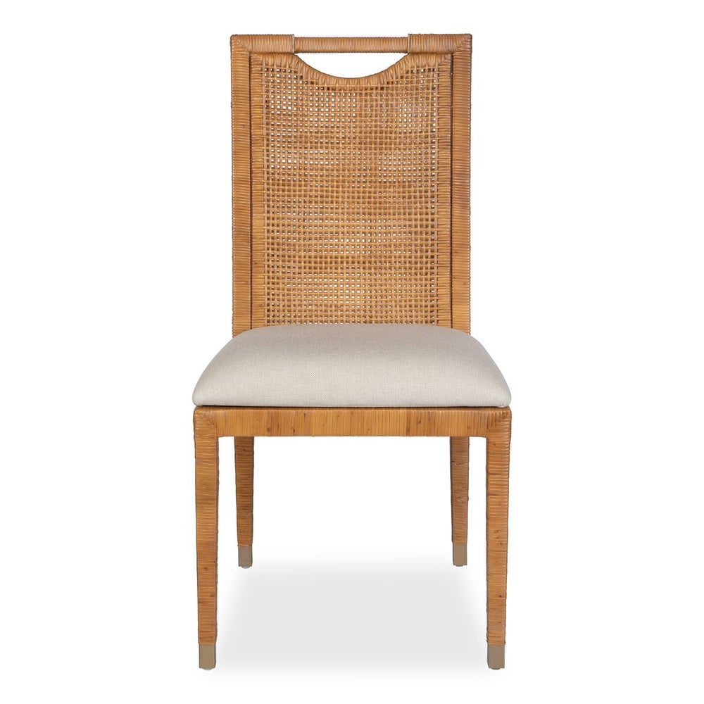 Natural Rattan Dining Chair - Woven Cane Seat & Solid Wood Frame - Comfortable & Stylish for Indoor/Outdoor Use - Perfect for Patio, Garden, Dining Room & Restaurant Decor