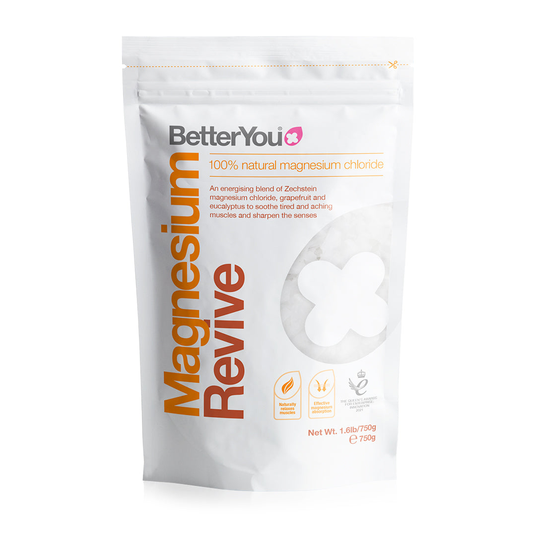 BetterYou Magnesium Flakes Revive 750g - Premium Bath Salt for Relaxation & Muscle Recovery | Ideal for Stress Relief, Sleep Support & Skin Hydration