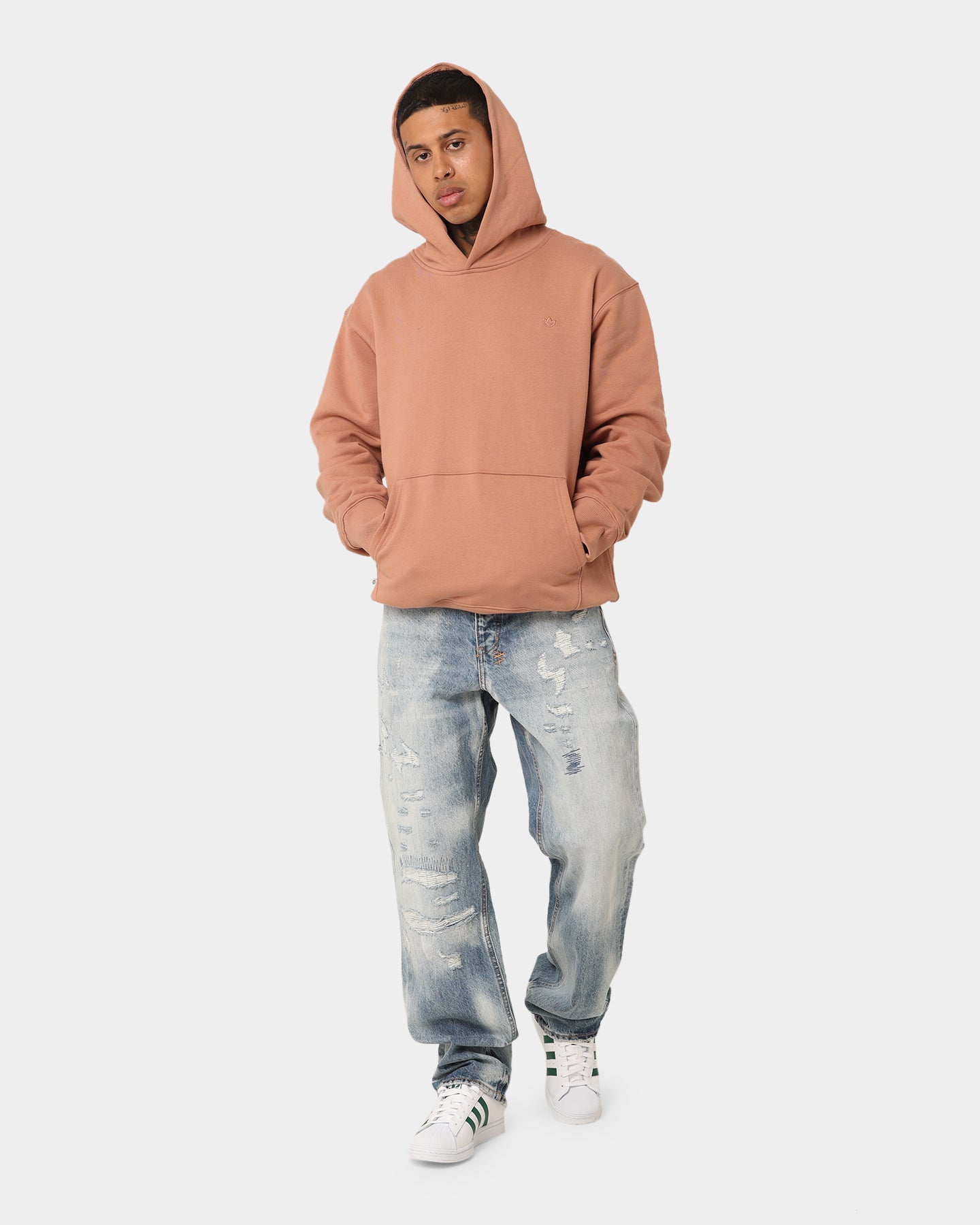 Adidas Contempo French Terry Hoodie for Women - Clay Strata Pullover Sweatshirt | Casual Streetwear, Gym & Lounge Wear