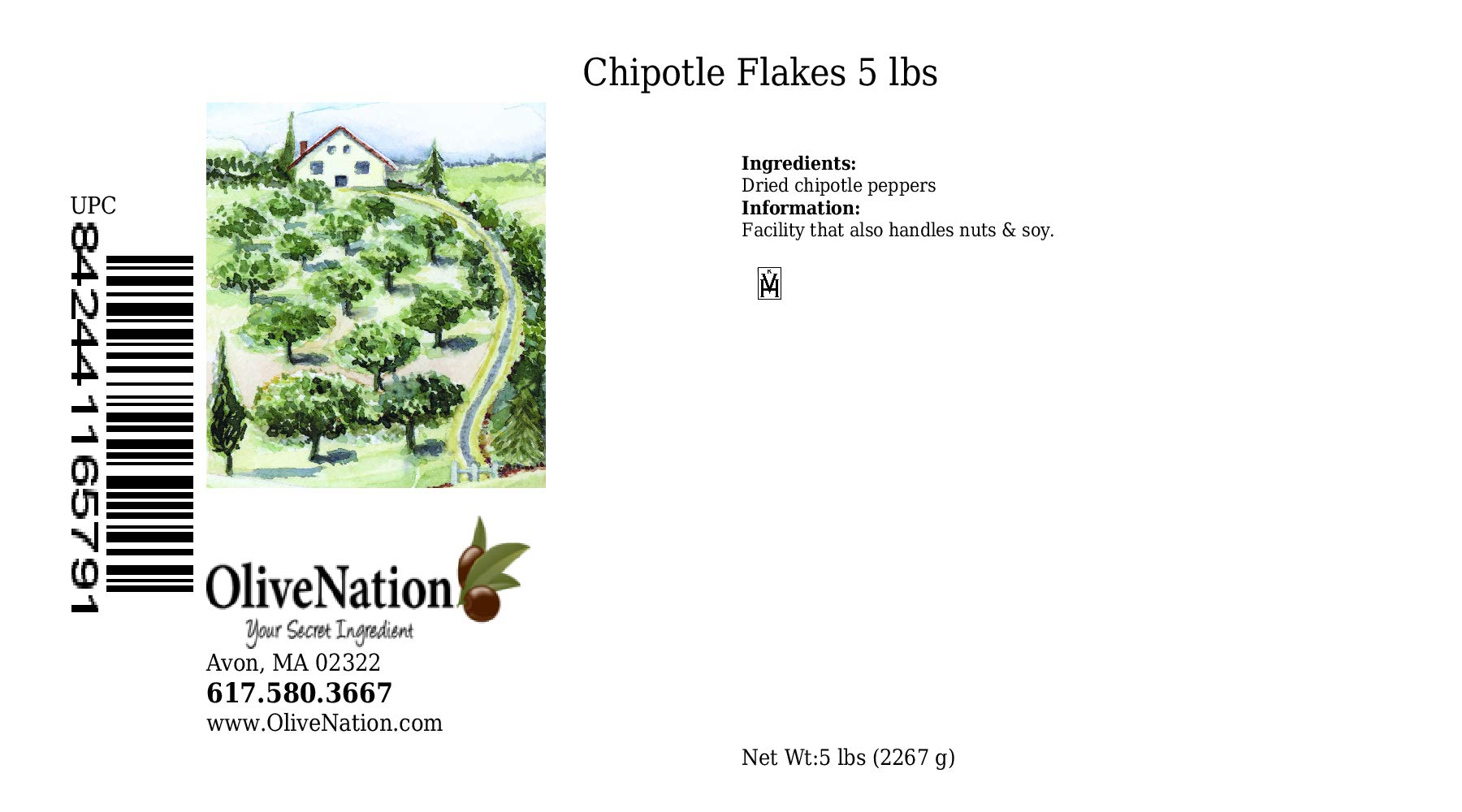 OliveNation Chipotle Flakes | Dried Ripe Jalapeno Peppers | Smoky Authentic South American Spice | Medium Heat | Non-GMO, Gluten Free, Kosher & Vegan | 5 lb Bulk | Perfect for BBQ Rubs, Salsas & Mexican Cooking