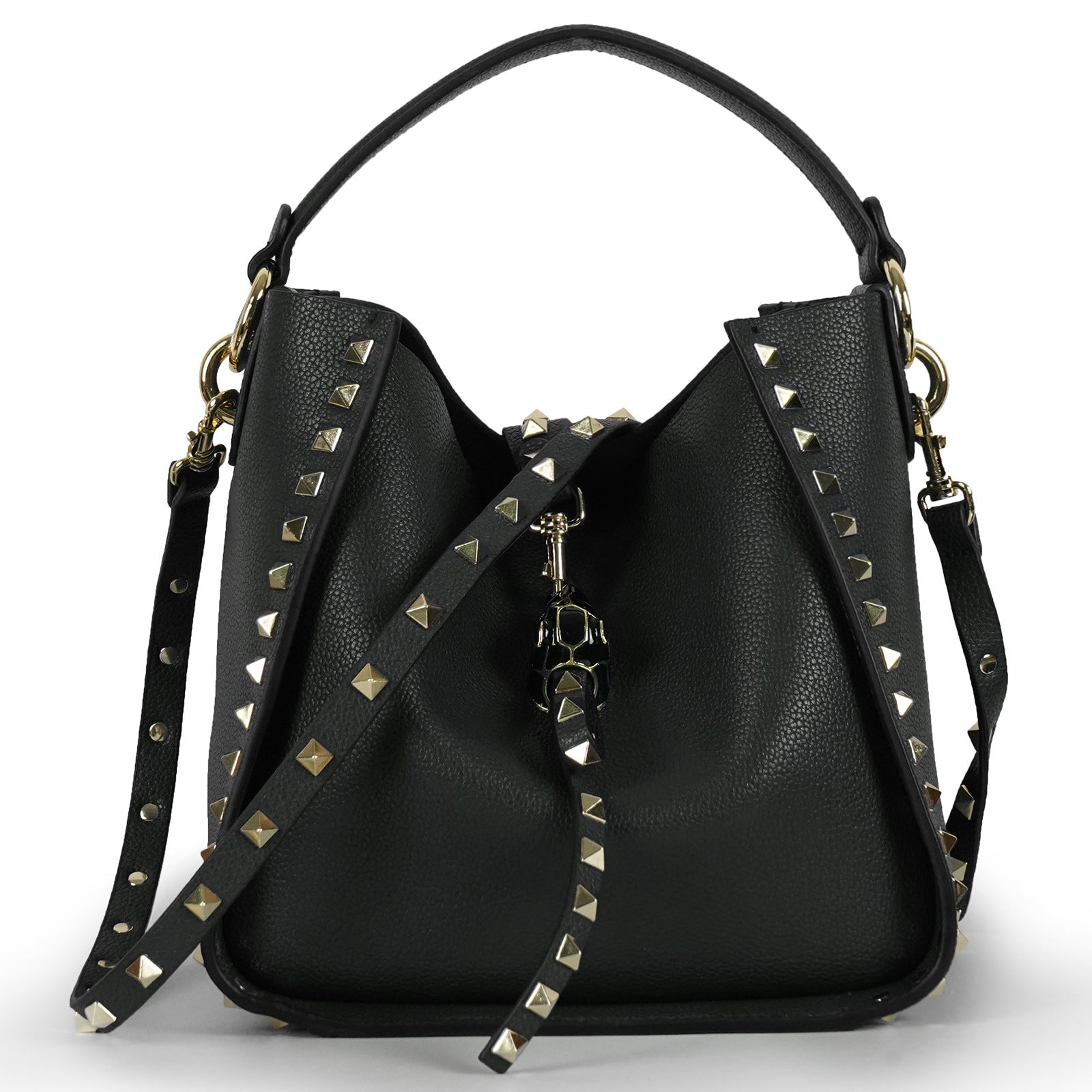 Stylish Studded Bucket Shoulder Bag for Women - Trendy Crossbody Purse with Metal Accents | Perfect for Casual Outings, Date Nights & Travel Accessories