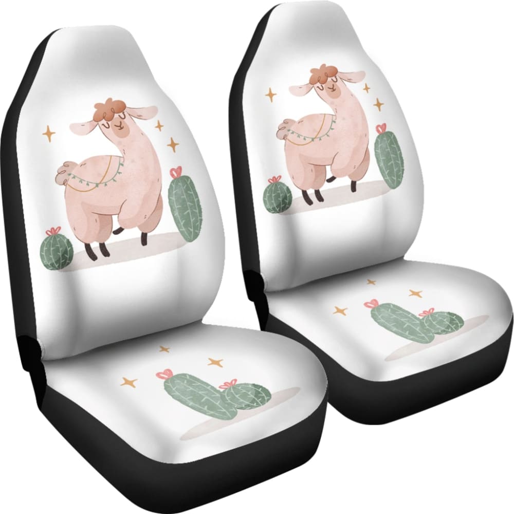 Premium Cactus & Llama Car Seat Covers - Universal Fit, Soft & Durable - Perfect for SUVs, Trucks & Sedans - Protect Your Seats from Pets, Kids & Spills