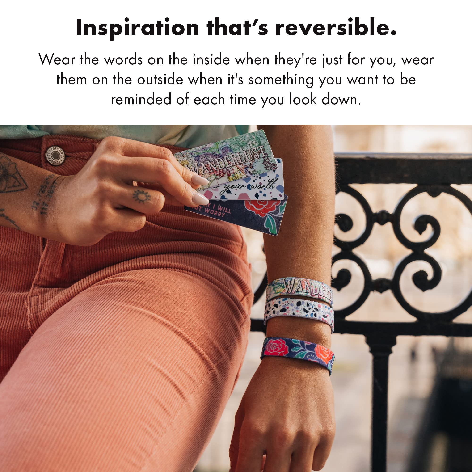 ZOX Stretchy Elastic Bracelets with Motivational Affirmations & Artwork - Adjustable Wristbands for Men & Women - Perfect Gift for All Ages | Yoga, Workout, Daily Wear & Fashion Accessory