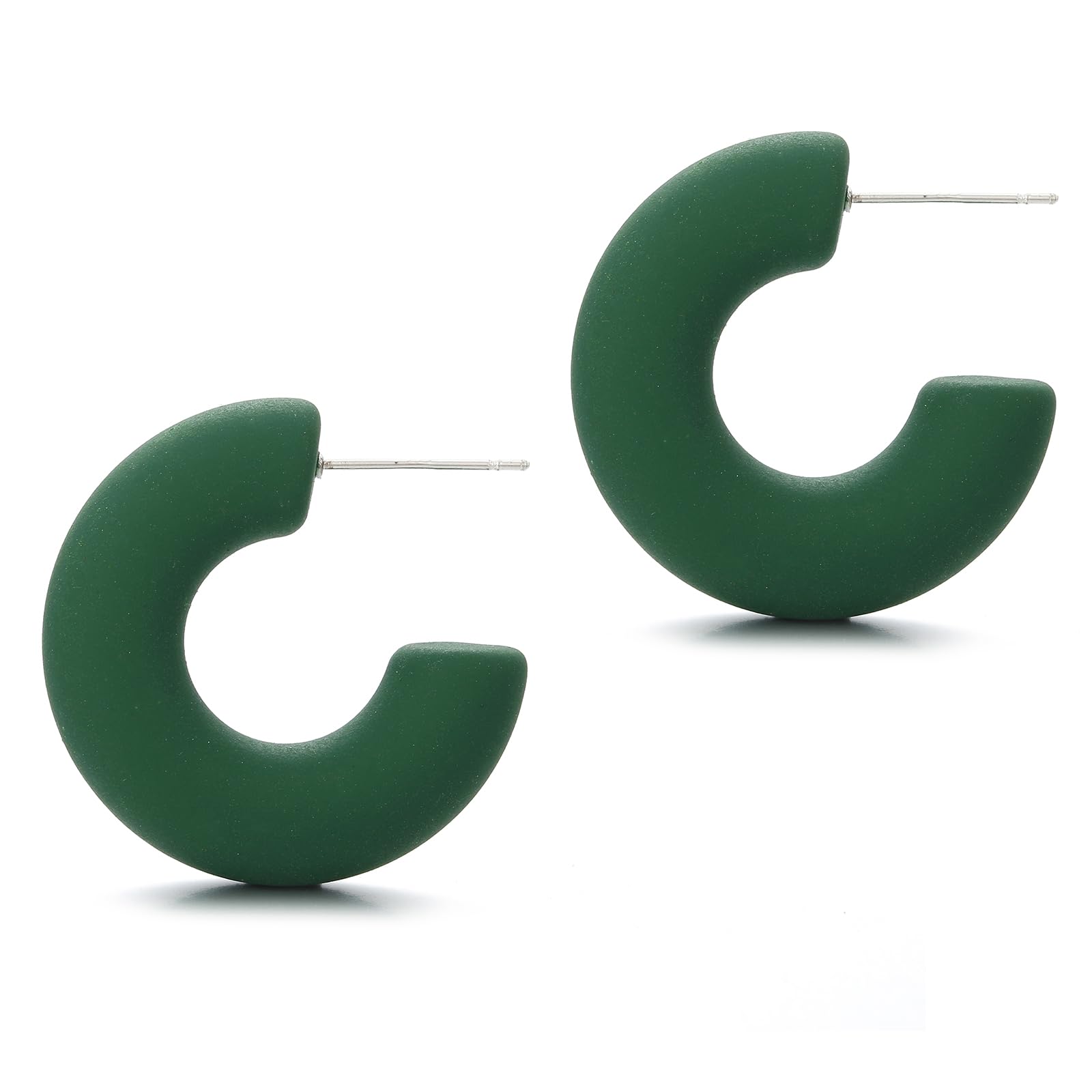 Lightweight Acrylic Chunky Hoop Earrings for Women - Candy Color Thick Open Hoops | Perfect for Everyday Wear, Parties & Gift Giving