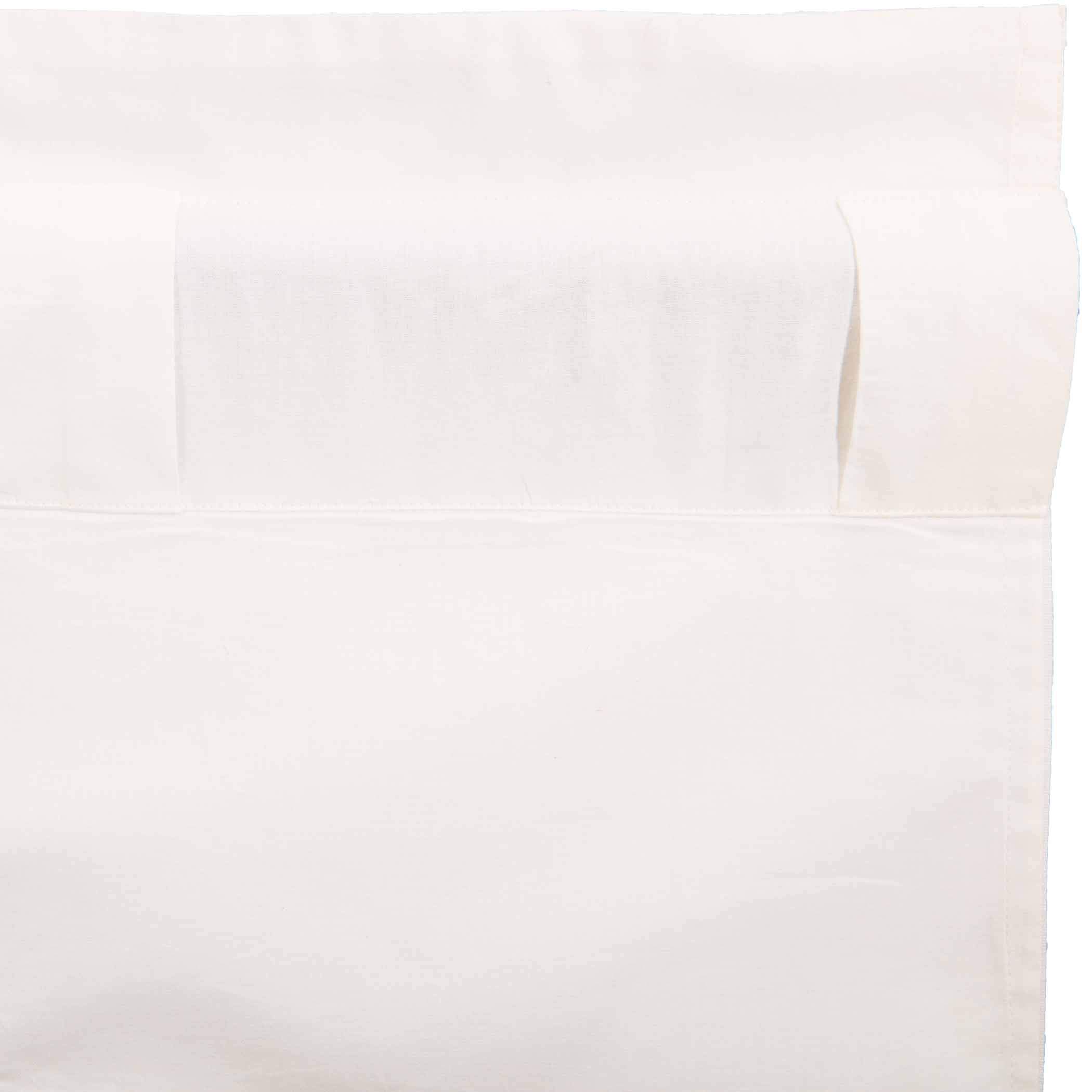 VHC Brands Simple Life Flax Solid Color Cotton Linen Blend Farmhouse Kitchen Curtains - 16x60 Inch Rod Pocket & Hanging Loops Valance in Antique White Light Creme | Rustic Window Treatment for Country Style Homes & Cozy Cafes