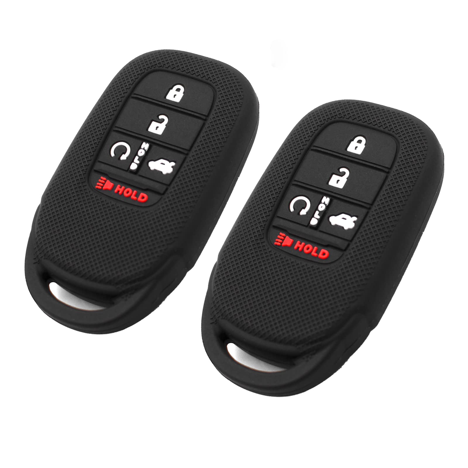 EYANBIS Silicone Key Fob Cover Compatible with 2022 Honda Accord Civic Smart 5 Buttons - Durable Remote Key Protection Case (Black) | Car Accessories for Keyless Entry Protection & Everyday Use