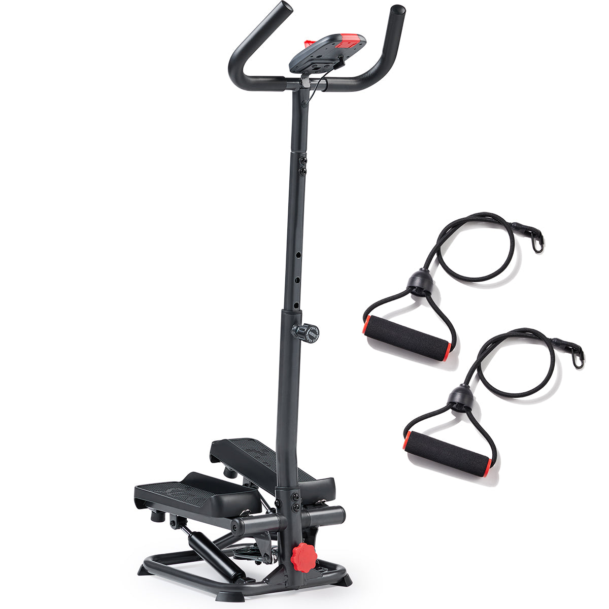Smart Advanced Stair Stepper Exercise Machine with Adjustable Handlebar & Resistance Bands - Home Gym Equipment for Cardio, Leg & Arm Workout - Perfect for Small Spaces, Apartment & Office Fitness