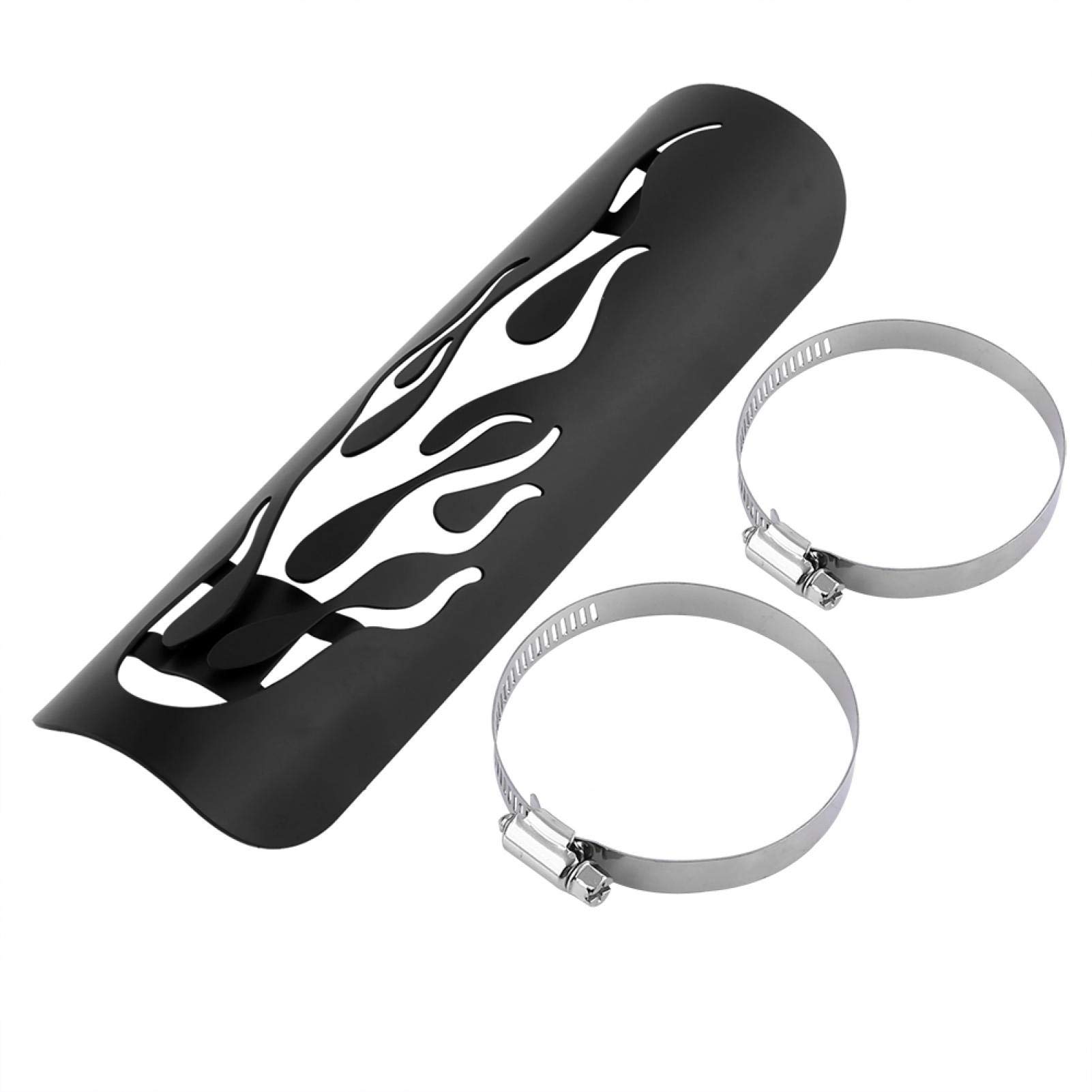 Universal Motorcycle Exhaust Pipe Heat Shield - Black Flame-Resistant Muffler Cover Guard for Heat Insulation & Protection | Perfect for Cruiser, Sport Bike & Off-Road Motorcycles