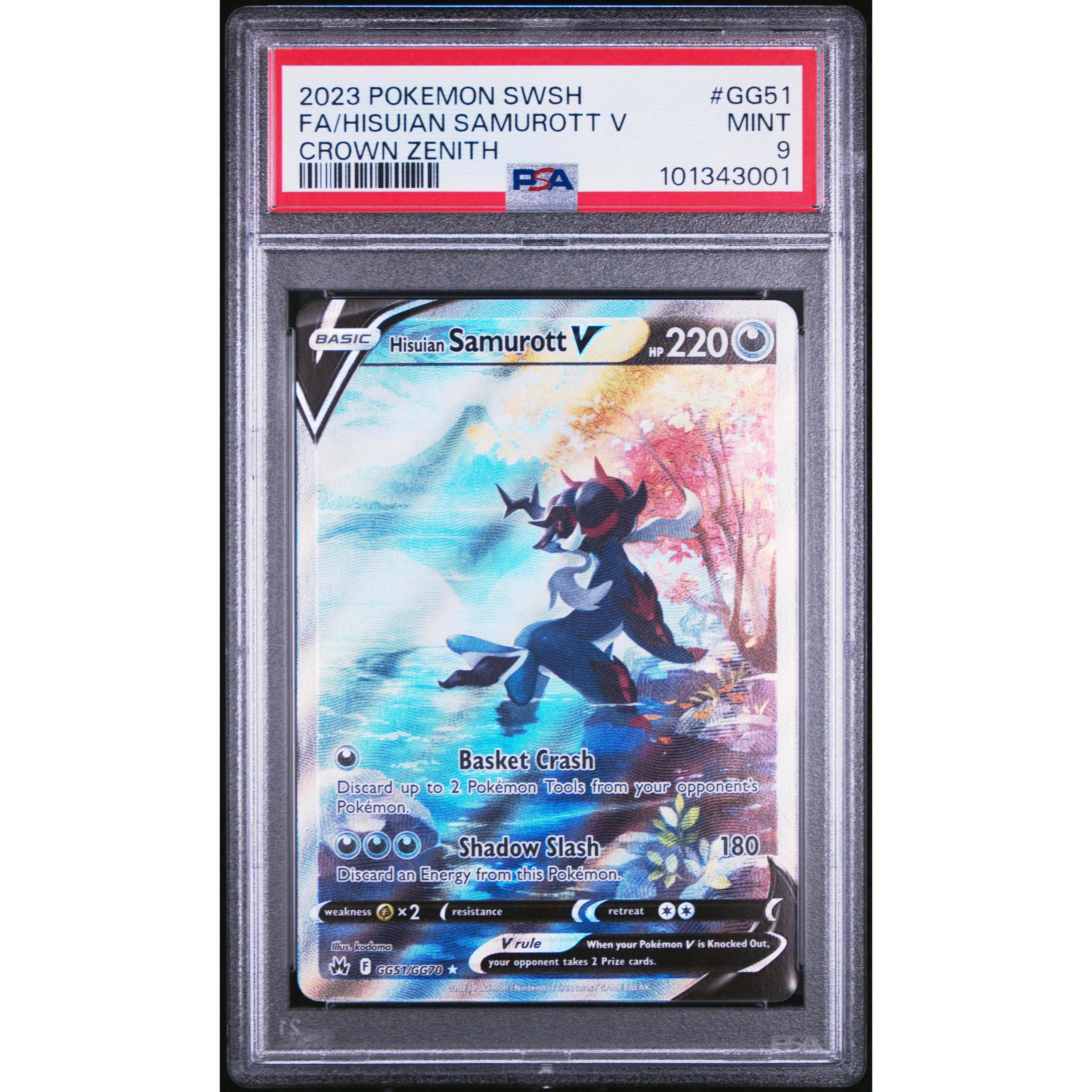 2023 Pokemon Sword and Shield Crown Zenith Hisuian Samurott GG51/GG70 PSA 9 Graded Card - Rare Collectible for Trading Card Game Players & Pokemon Fans