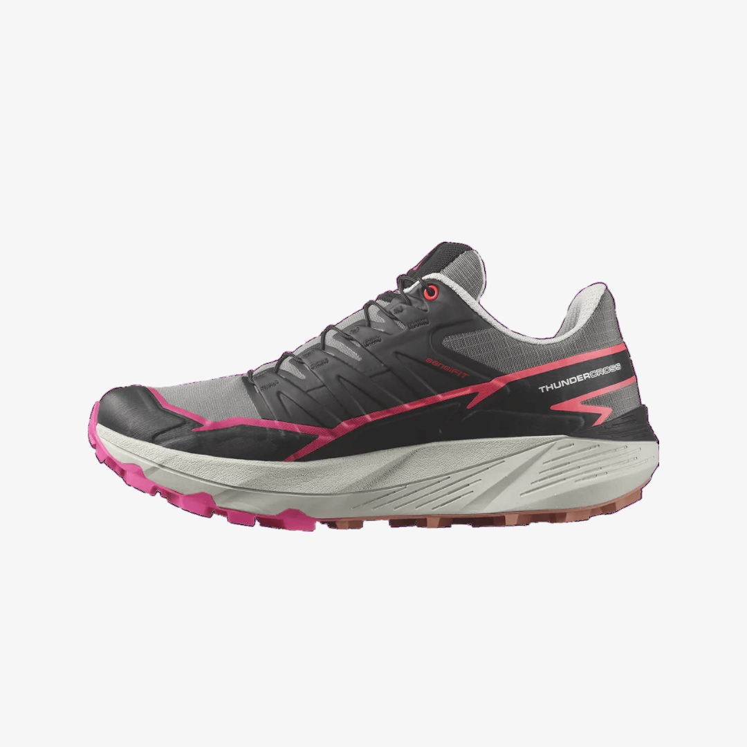 Salomon Women's Thundercross Trail Running Shoes - Lightweight Hiking Shoes for Women with Cushioned Support | Plum Kitten/Black/Pink G | Perfect for Trail Running, Hiking & Outdoor Adventures