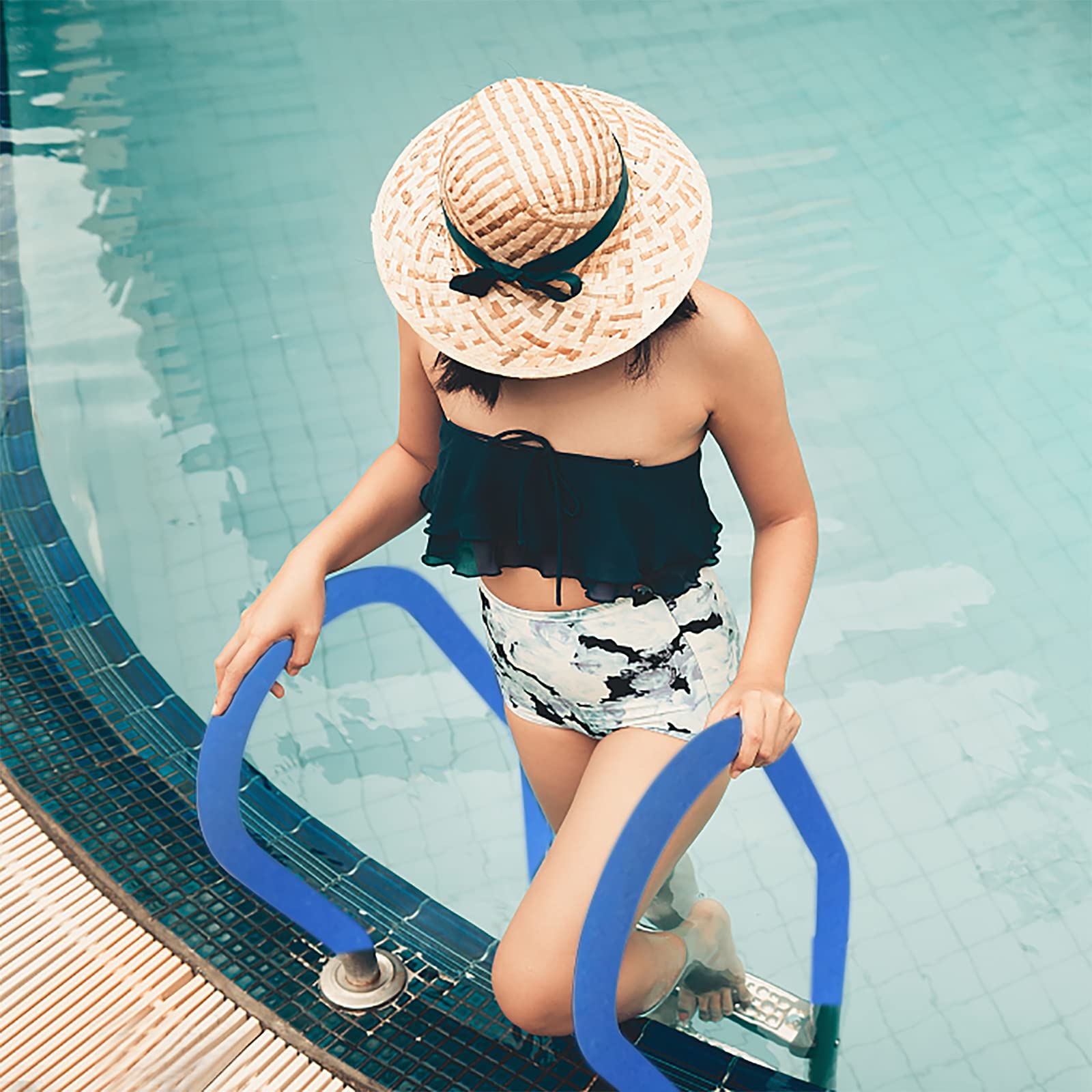 Pool Handrail Cover - Slip Resistant Zippered Hand Grip Rail Cover, Safety Rail Grip Sleeve for Inground Swimming Pools (10ft, Royal Blue) - Perfect for Pool Safety & Deck Protection