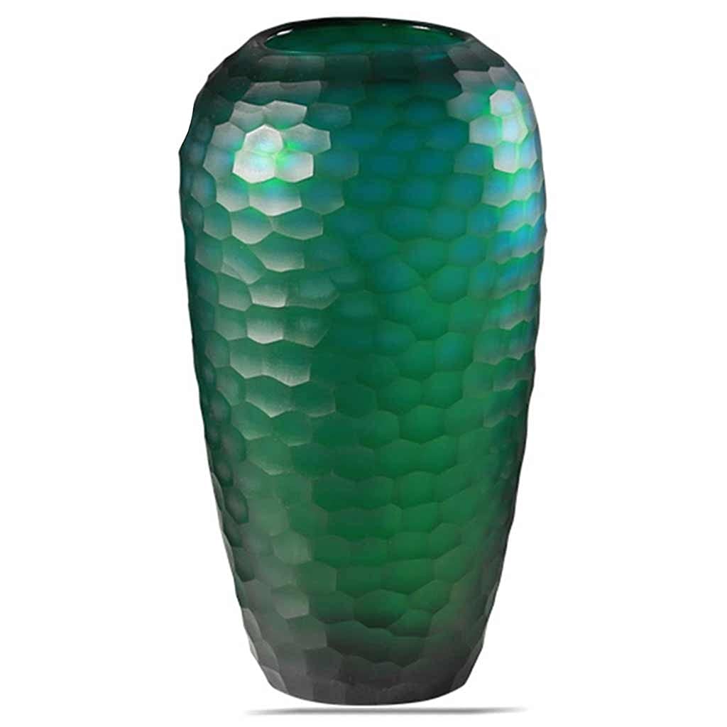 Vintage Green Glass Floor Vase - 36.21 Inch Tall Luxury American Home Decor for Living Room, Villa & Model House | Elegant Flower Arrangement Centerpiece for Weddings & Events