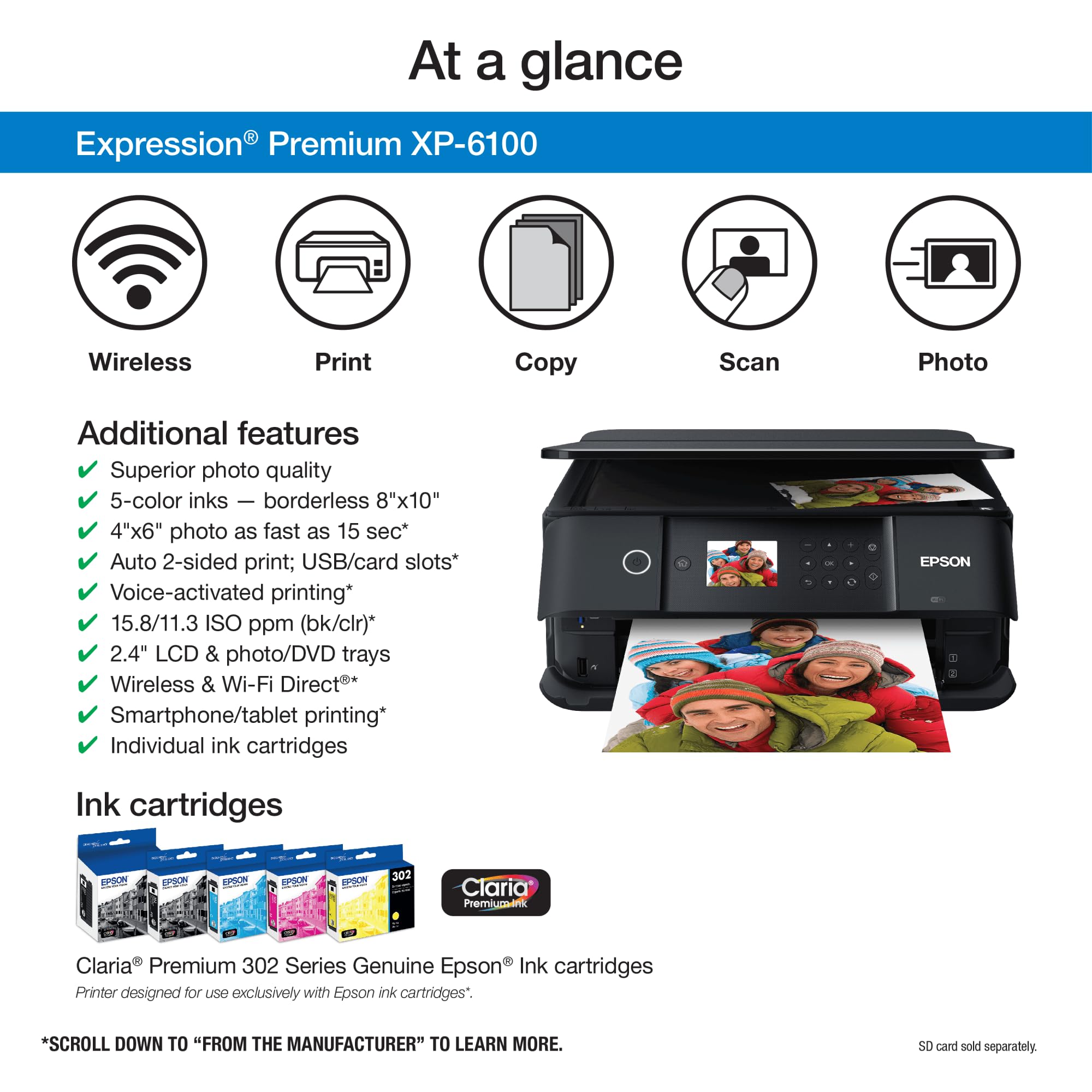Epson Perfection V600 Color Photo Scanner - High-Resolution Film, Negative & Document Scanning | XP-6100 Wireless All-in-One Photo Printer with Copier | Perfect for Home Office, Photography Studios & Document Digitization