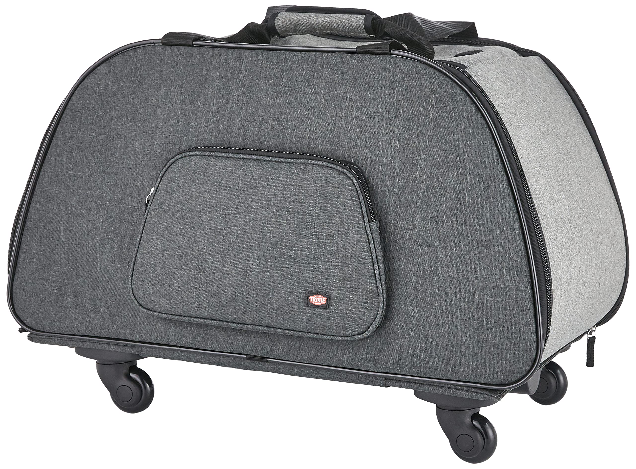 Trixie Wheeled Pet Carrier for Dogs - Grey, 26.4