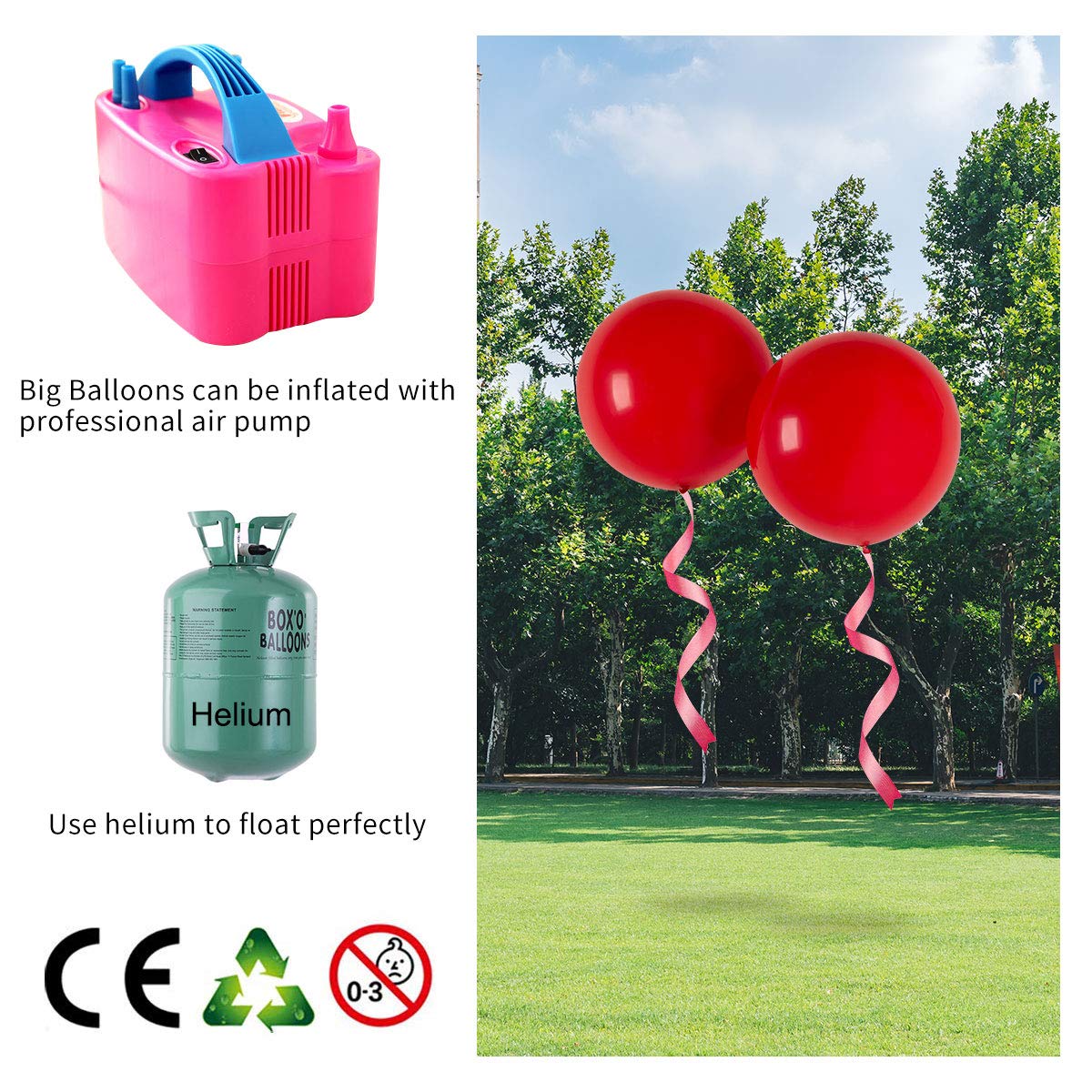 24 Inch Large Round Latex Balloons - Magenta Giant Thick Party Balloons (10 Pack) | Perfect for Birthday Decorations, Wedding Backdrops & Special Event Party Supplies