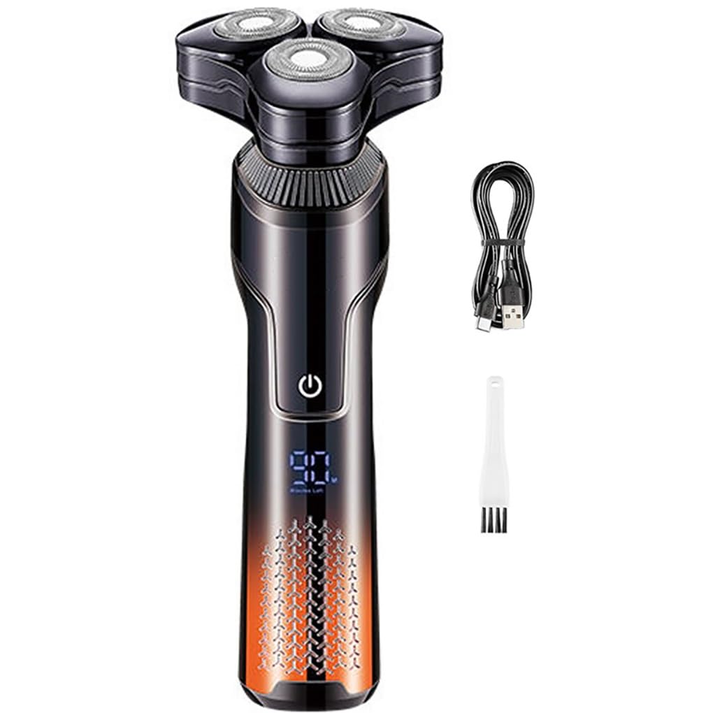 3D Electric Shaver for Bald Men - Rechargeable Wet/Dry Head & Beard Shaver with LCD Display - Perfect for Travel, Gym & Daily Grooming
